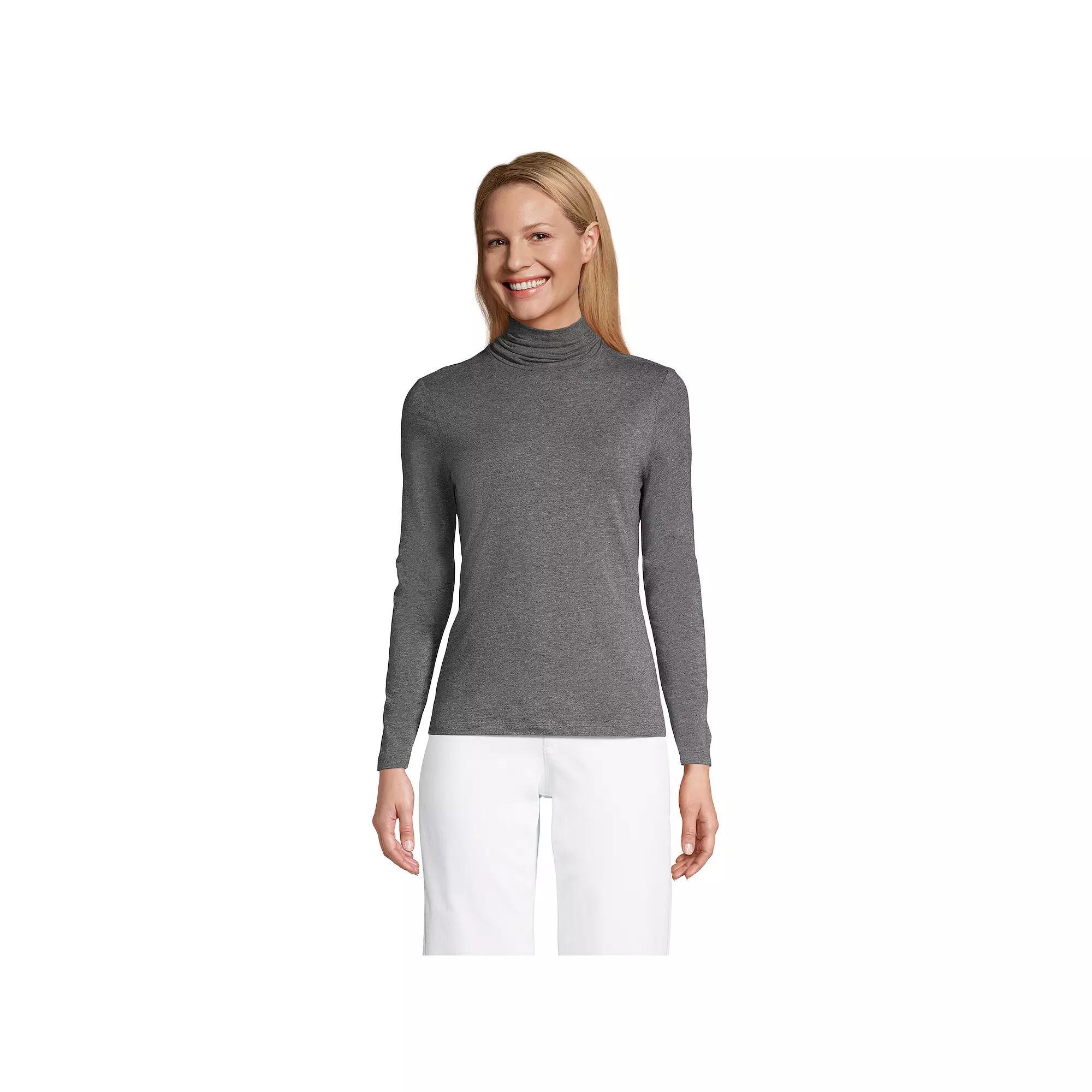 Petite Lands' End Lightweight Fitted Long Sleeve Turtleneck, Women's,  Product Image
