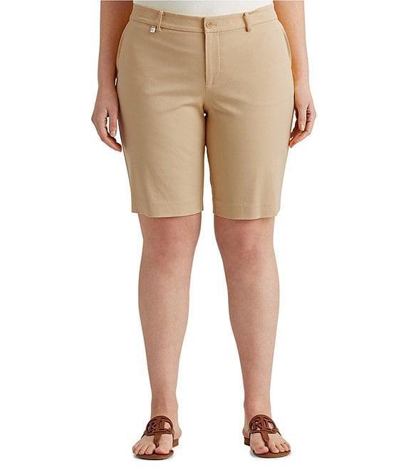 Lauren Ralph Lauren Plus Size Stretch Cotton Twill Shorts Product Image