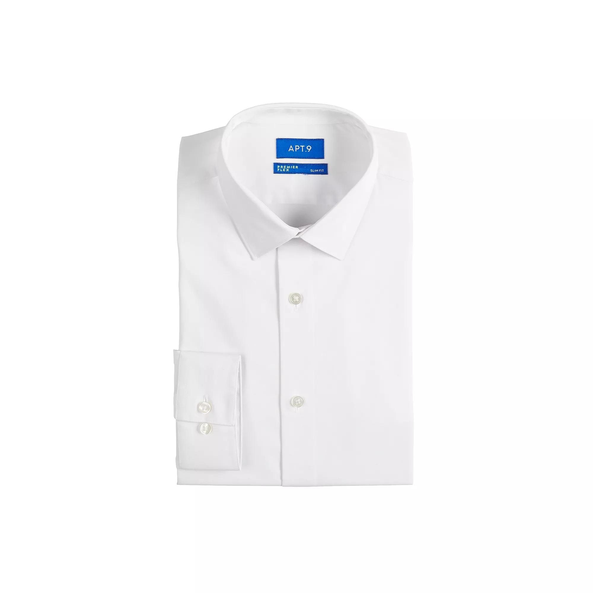 Men's Apt. 9® Premier Flex Extra-Slim Fit Wrinkle Resistant Dress Shirt, Size: Large-32/33, Studio White Product Image