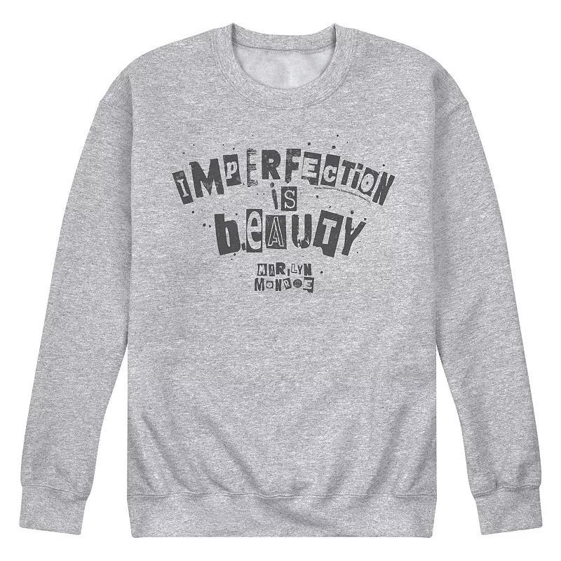 Men's Marilyn Monroe Imperfection Sweatshirt, Size: XXL, Gray Product Image