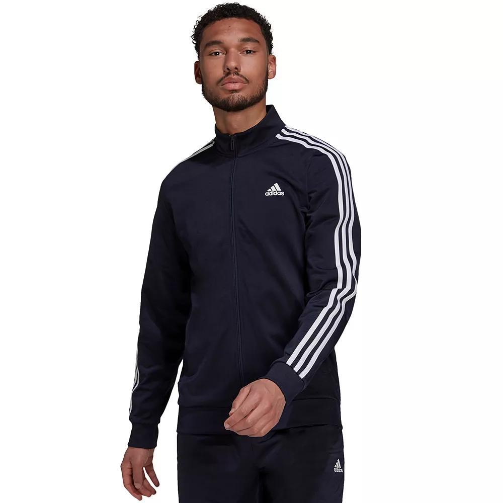 adidas Mens adidas Essentials Warm-Up 3-Stripes Track Jacket - Mens Solid Grey/Black Product Image