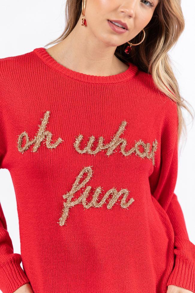 Oh What Fun Red Sweater FINAL SALE Product Image