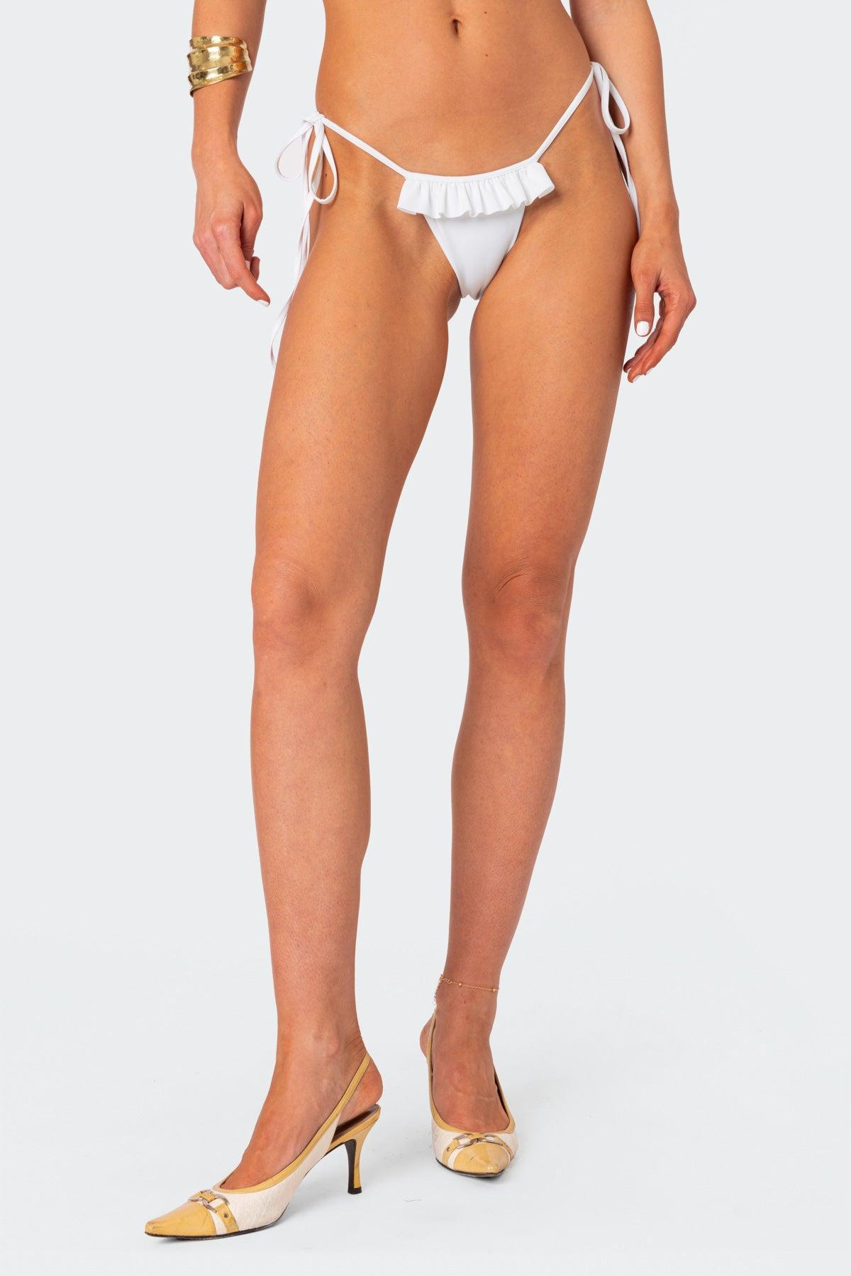 Joelle Ruffled String Bikini Bottom Product Image