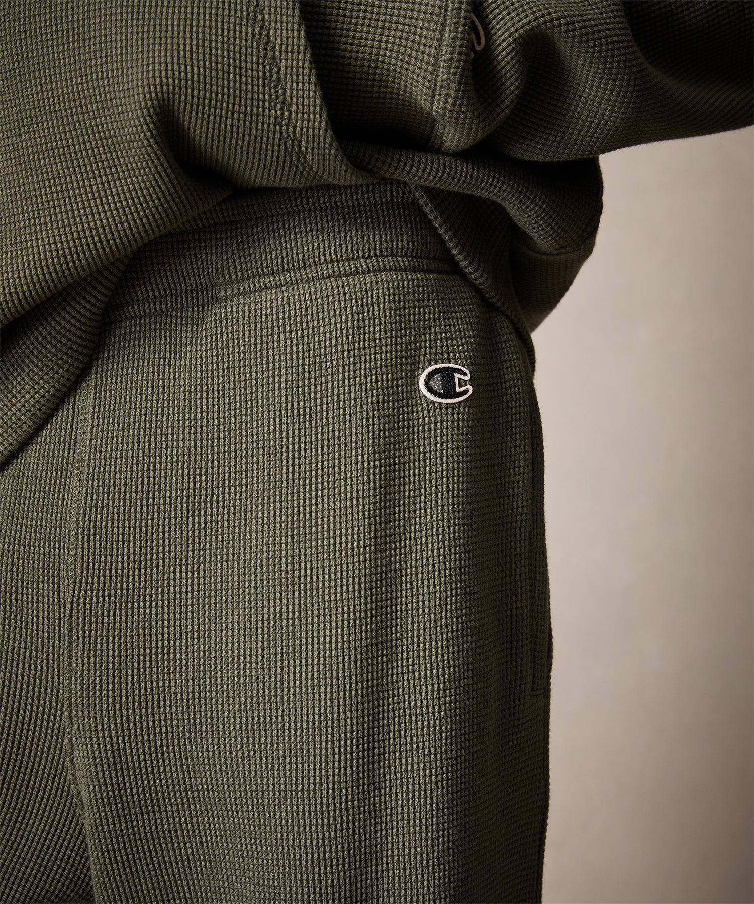 Champion Oversized Waffle Sweatpants in Olive Product Image