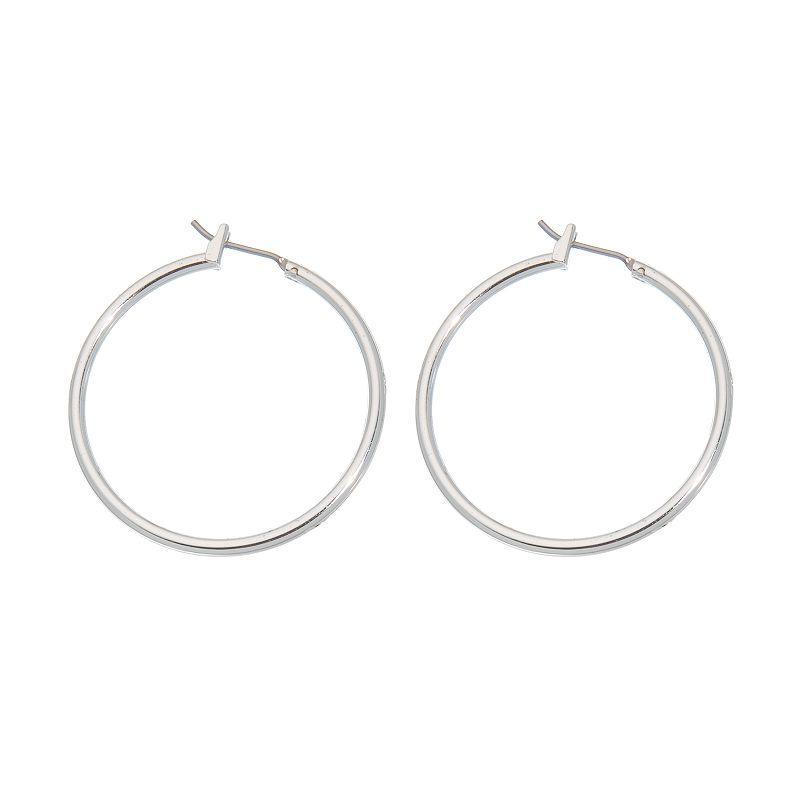 Napier Silver Tone Hoop Earrings, Womens Product Image