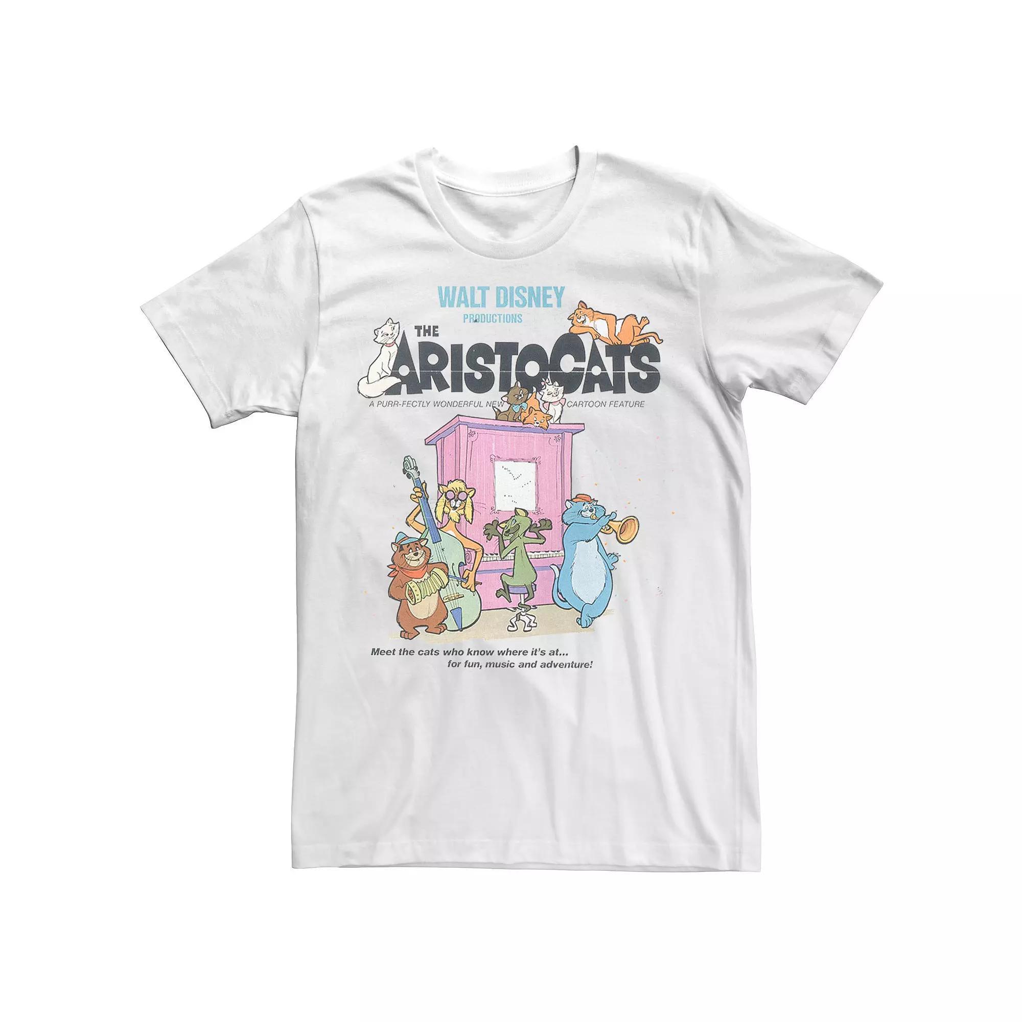 Disney's The Aristocats Group Shot Classic Poster Men's Tee, Size: Medium, White Product Image