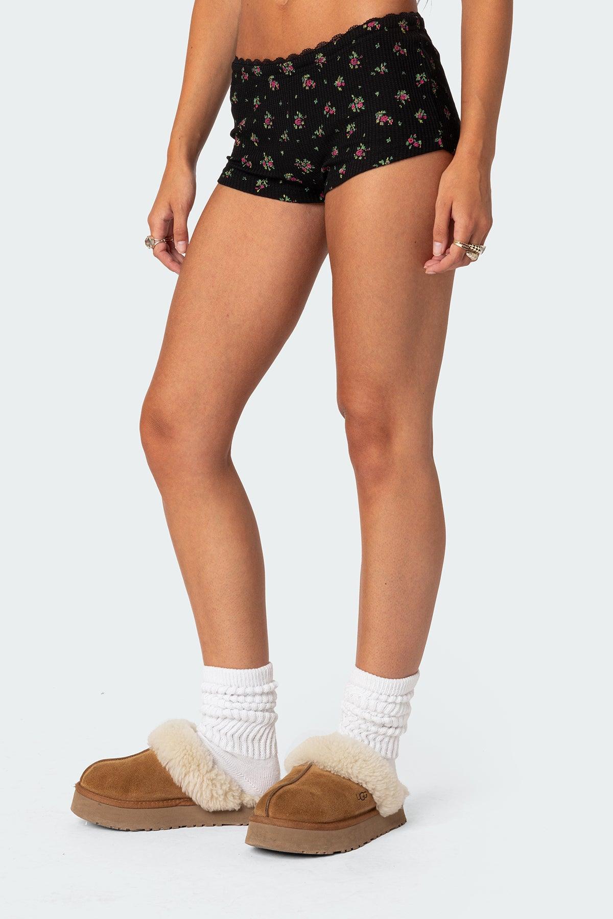 Aislinn Printed Waffle Shorts Product Image