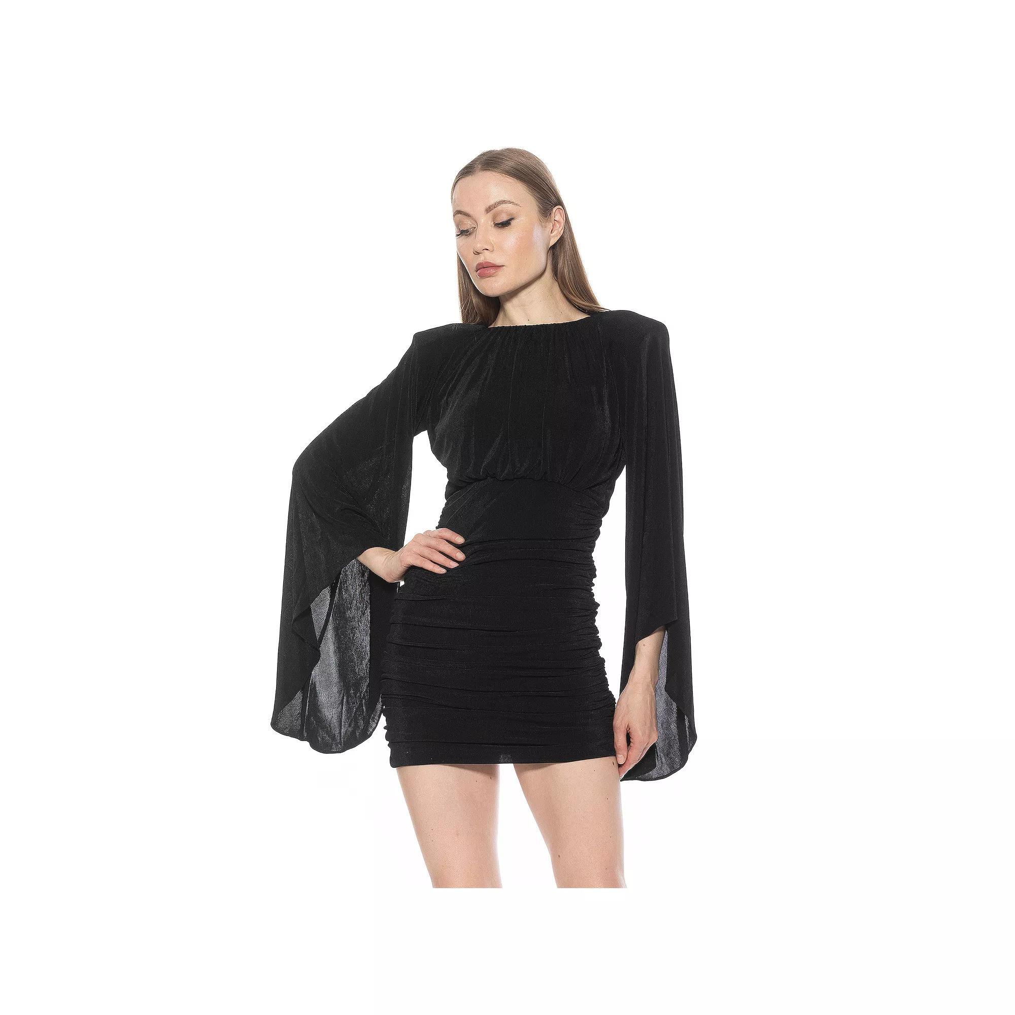 Women's ALEXIA ADMOR Sibyl Draped Sleeve Ruched Mini Dress,  Product Image