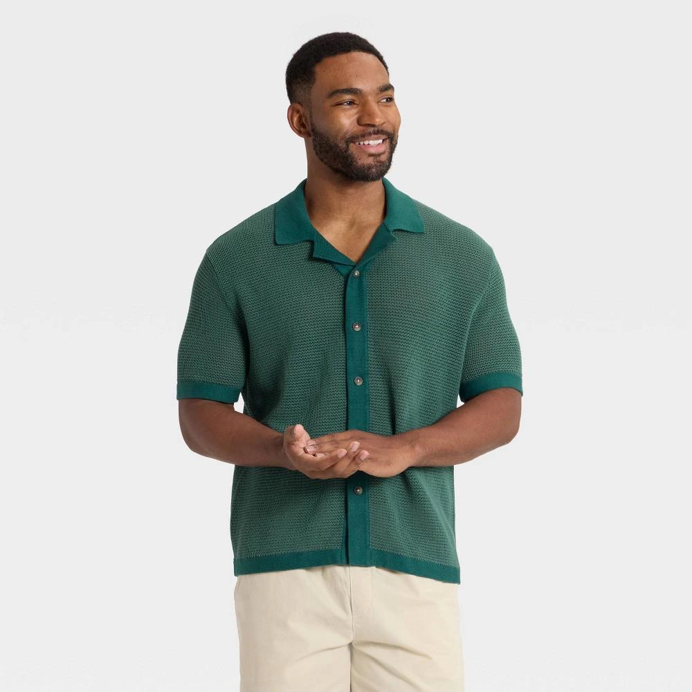 Men's Open-Work Camp Shirt - Goodfellow & Co™ Product Image
