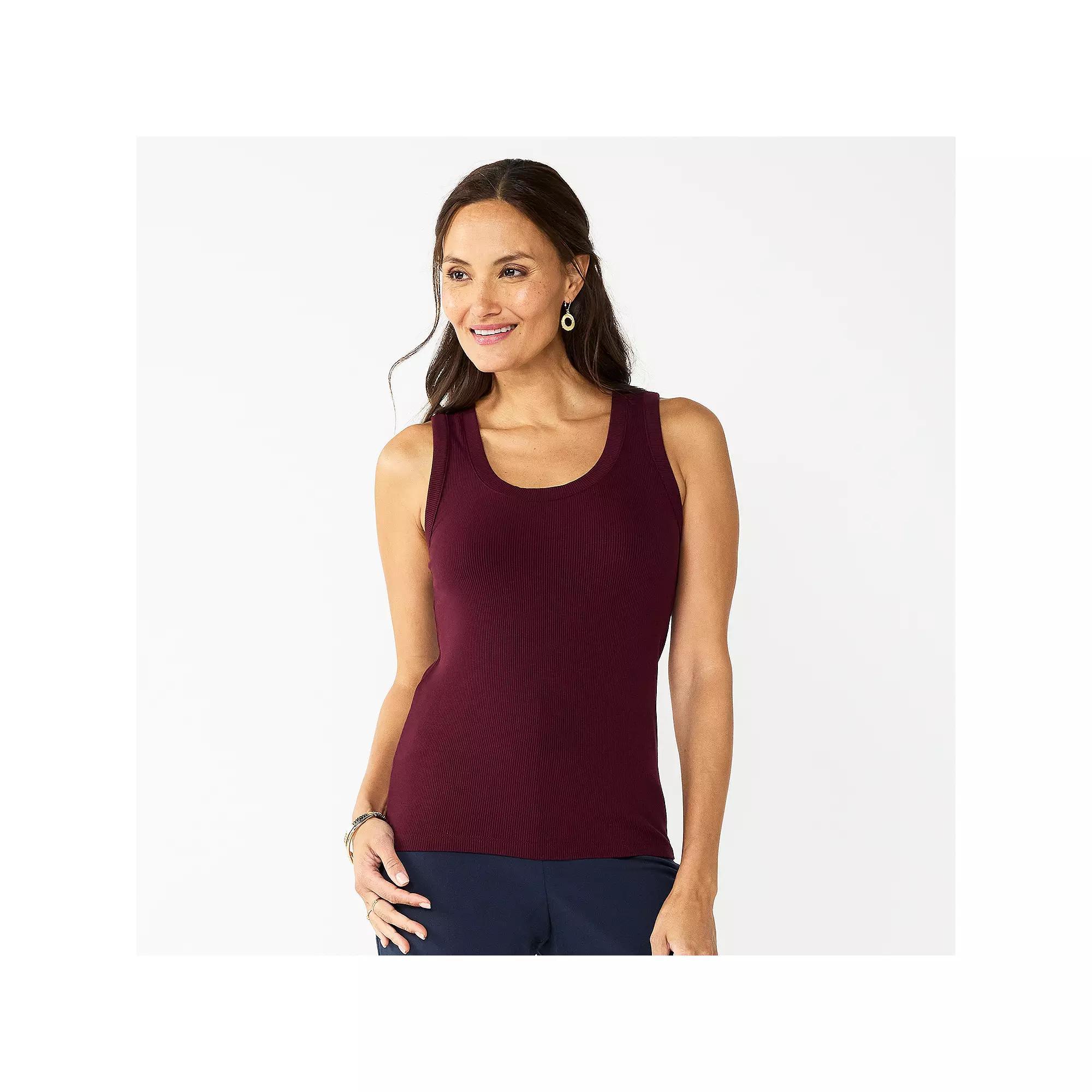 Women's Nine West Fitted Rib Tank Top,  Product Image