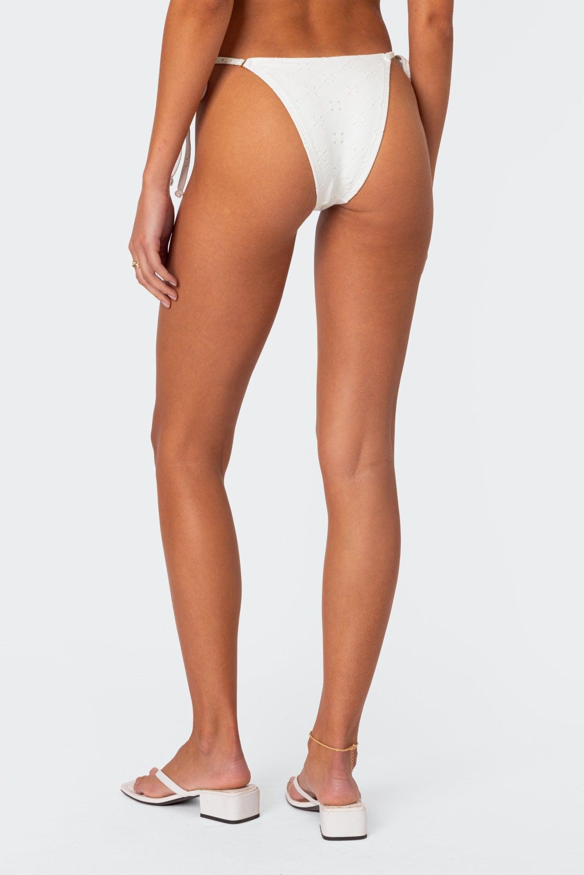 Eyelet String Bikini Bottom Product Image