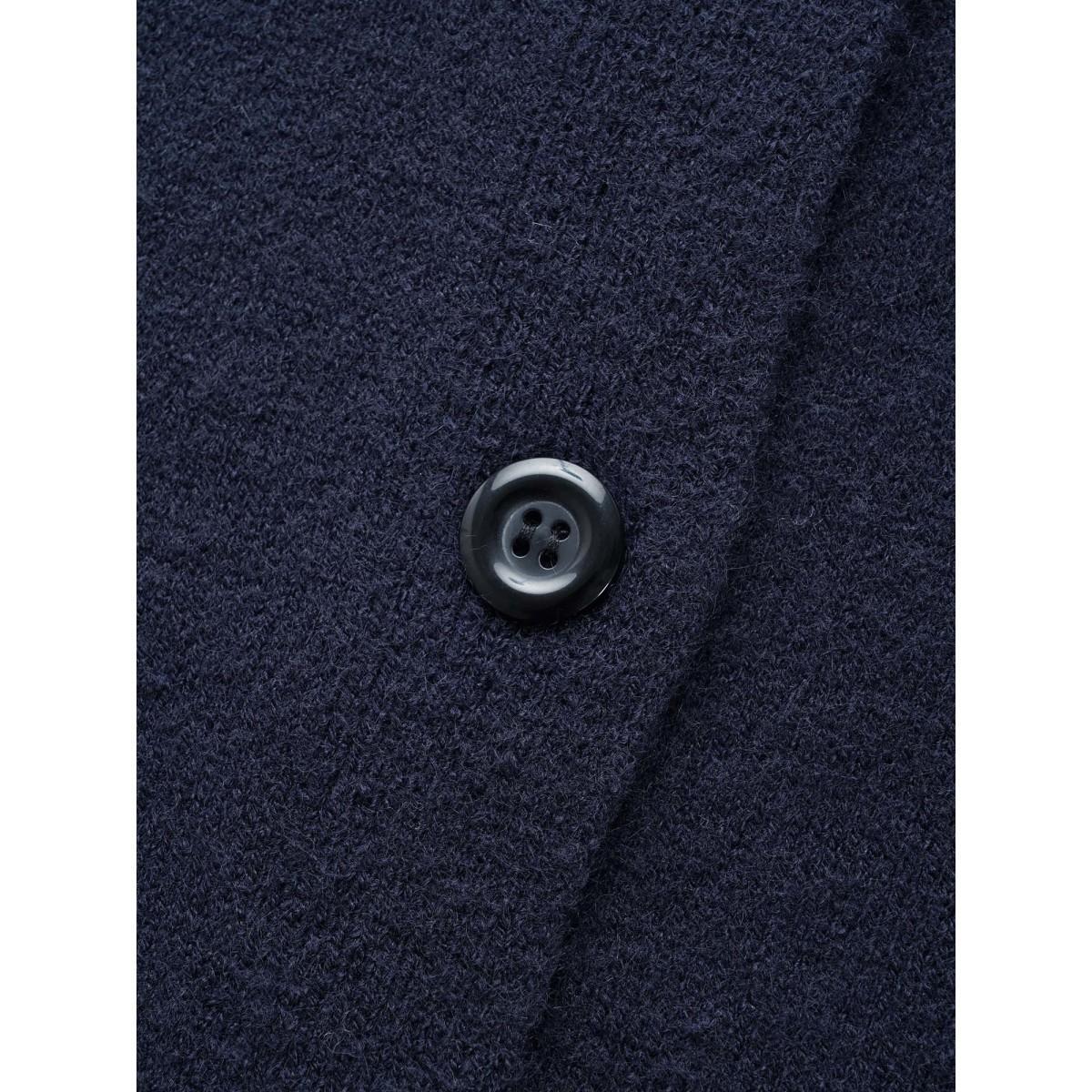 Plus Size Plain Patched Pocket Button Up Cardigan Indigo Women Leisure Loose Long Sleeve Casual Cardigans BloomChic 26/4X Product Image