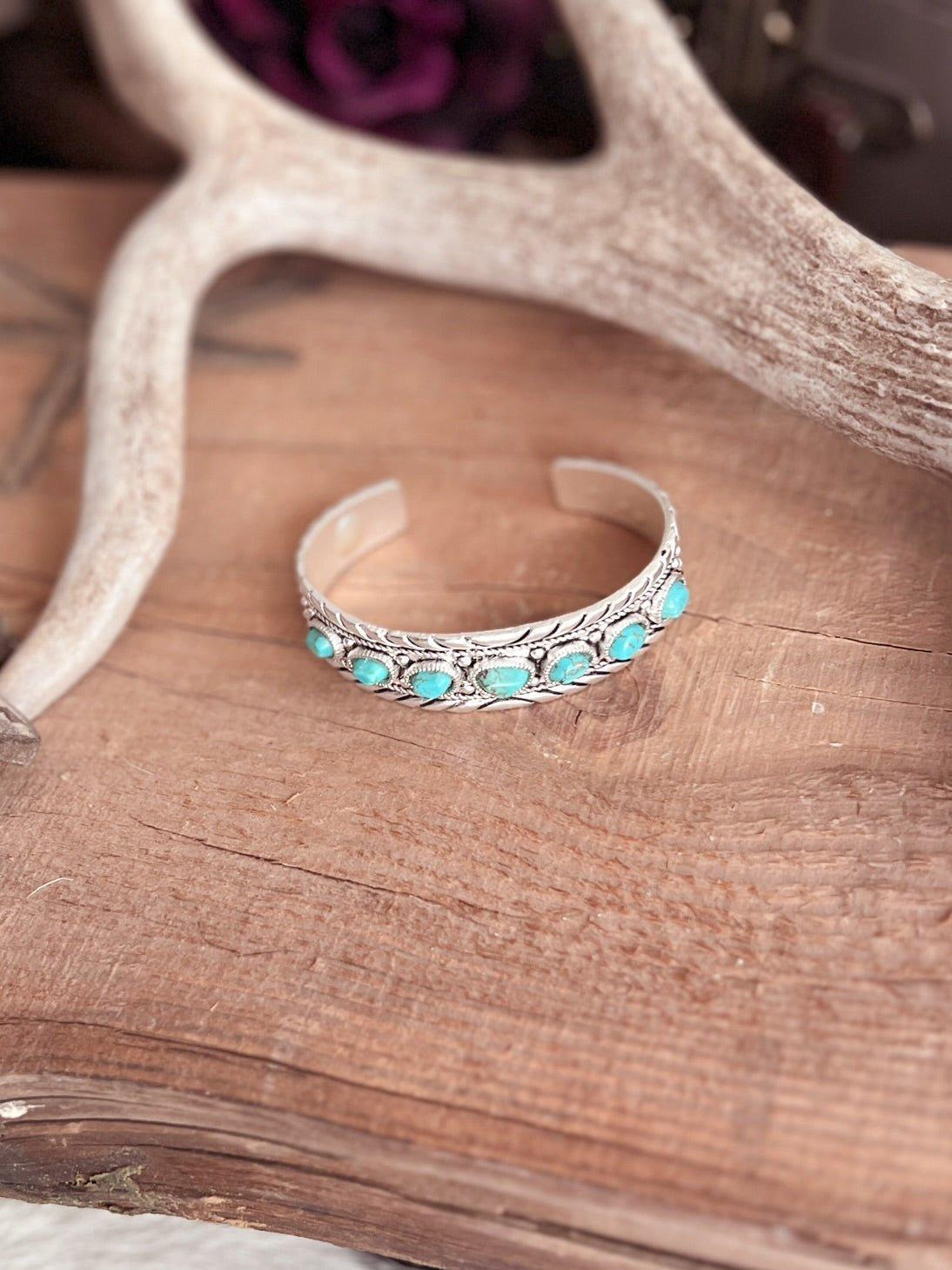 Seven Turquoise Navajo Cuff Bracelet Product Image