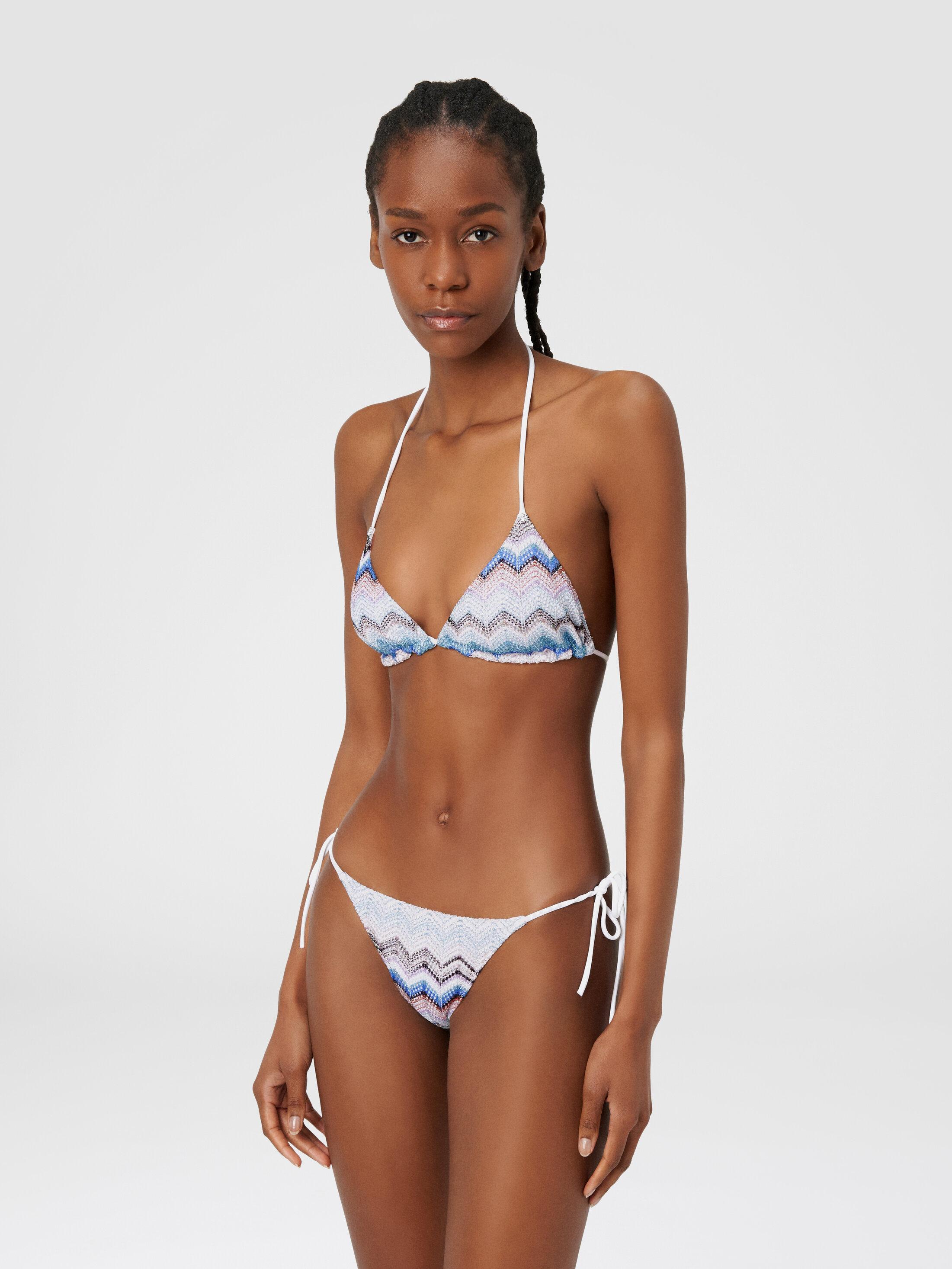 Zigzag crochet bikini with lurex Product Image