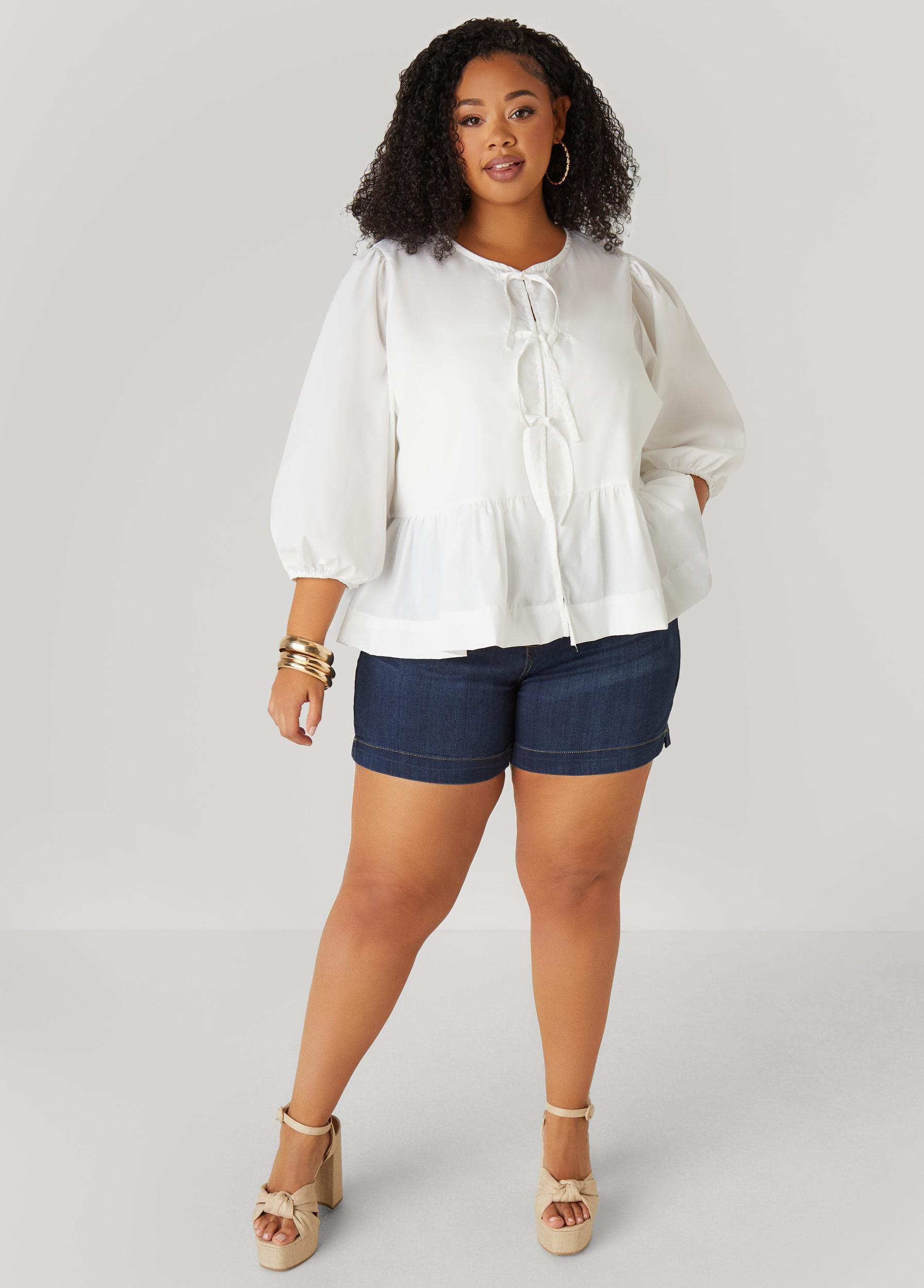 Tie Front Peplum Top Product Image