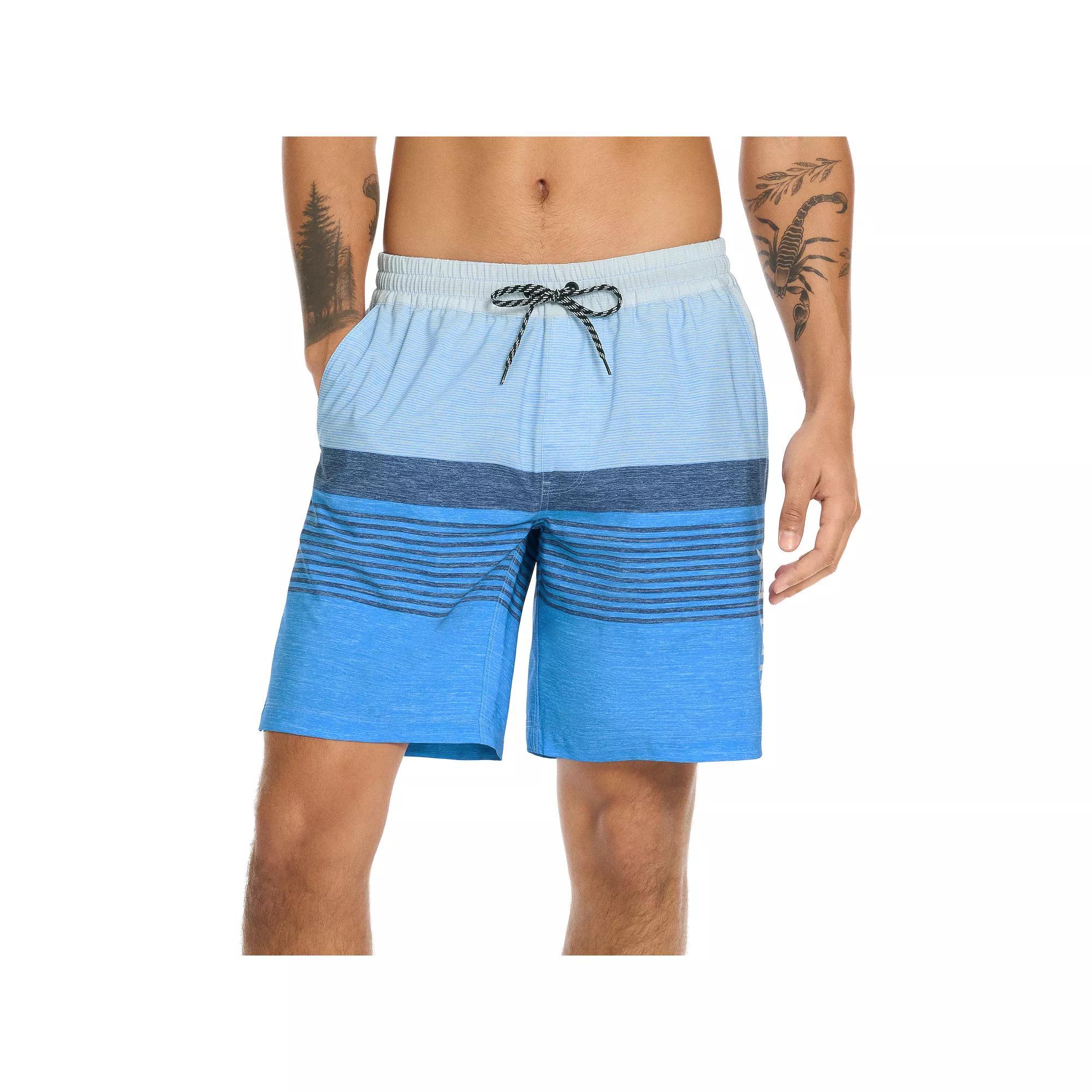 Men's Hurley 7.5" Striped Swim Trunks, Size: Medium, Aquafier Product Image