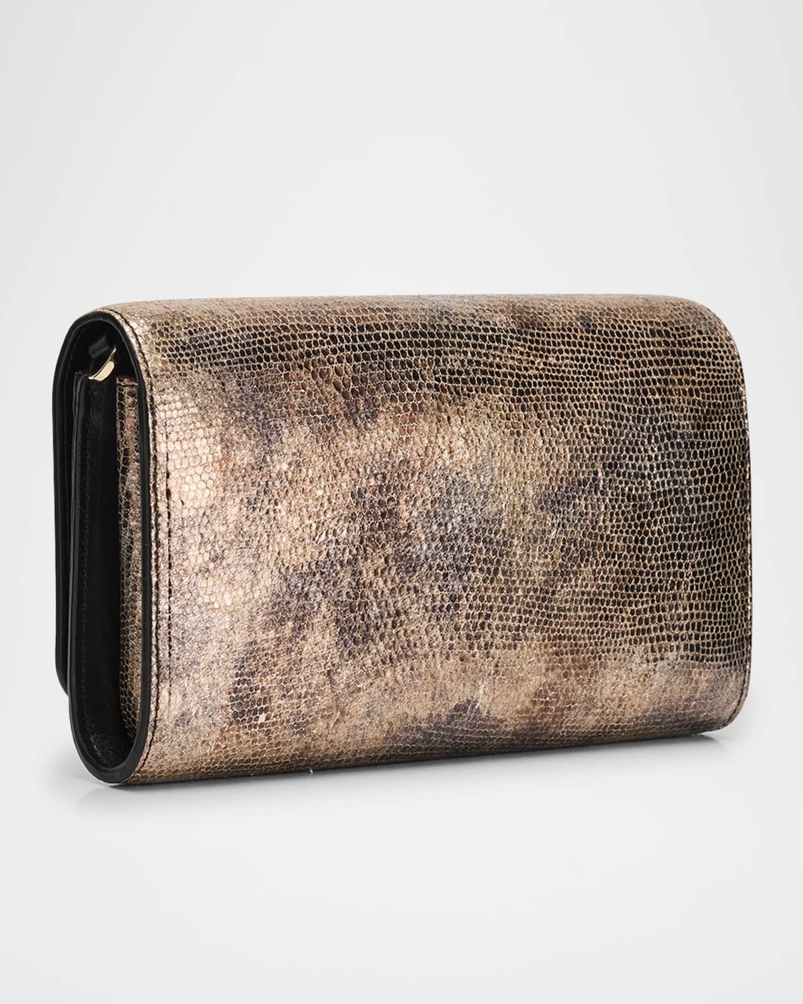 Loubi54 Embossed Metallic Leather Wallet on Chain Product Image