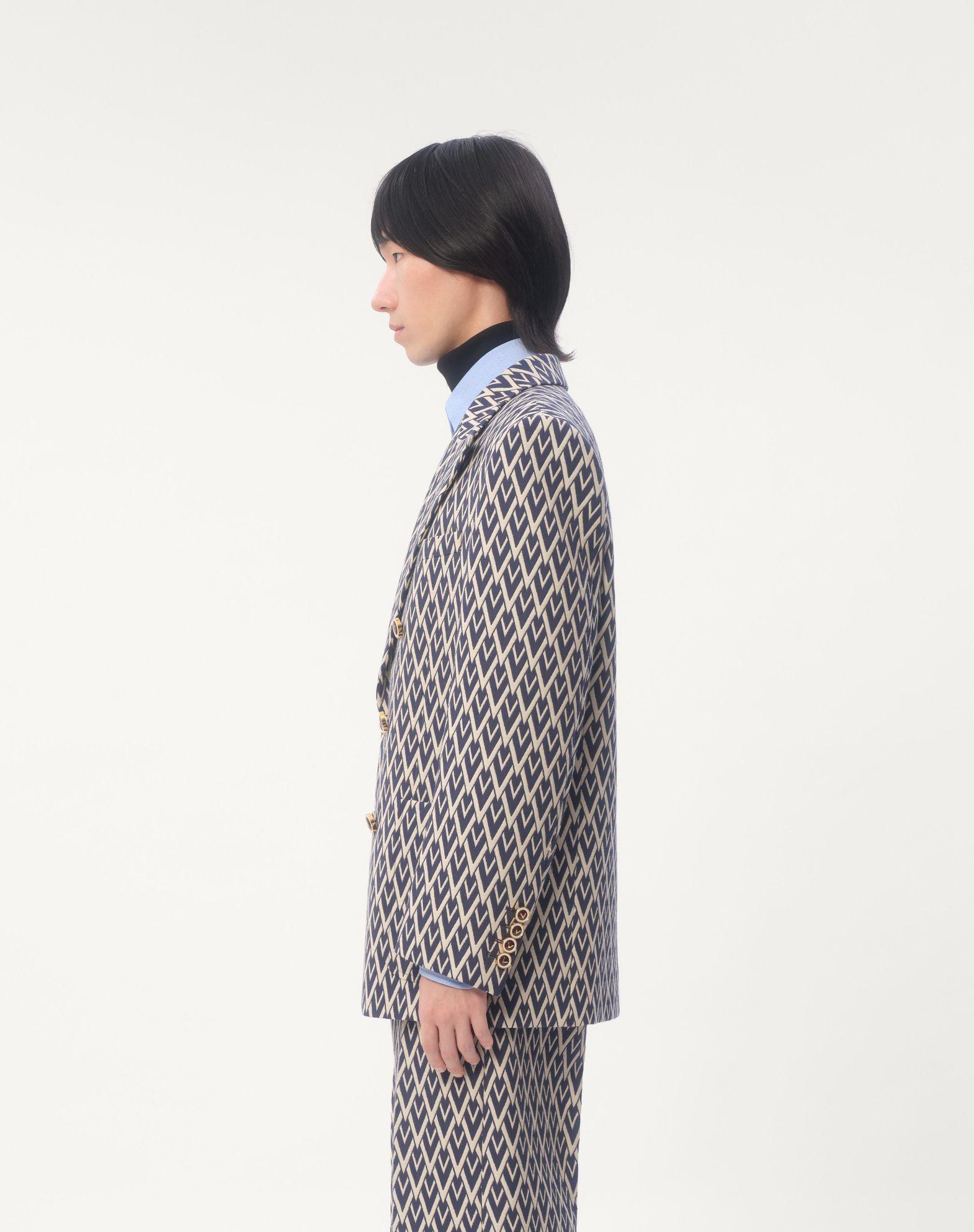 Double-Breasted Wool Jacket With Jacquard Toute La V Pattern Product Image