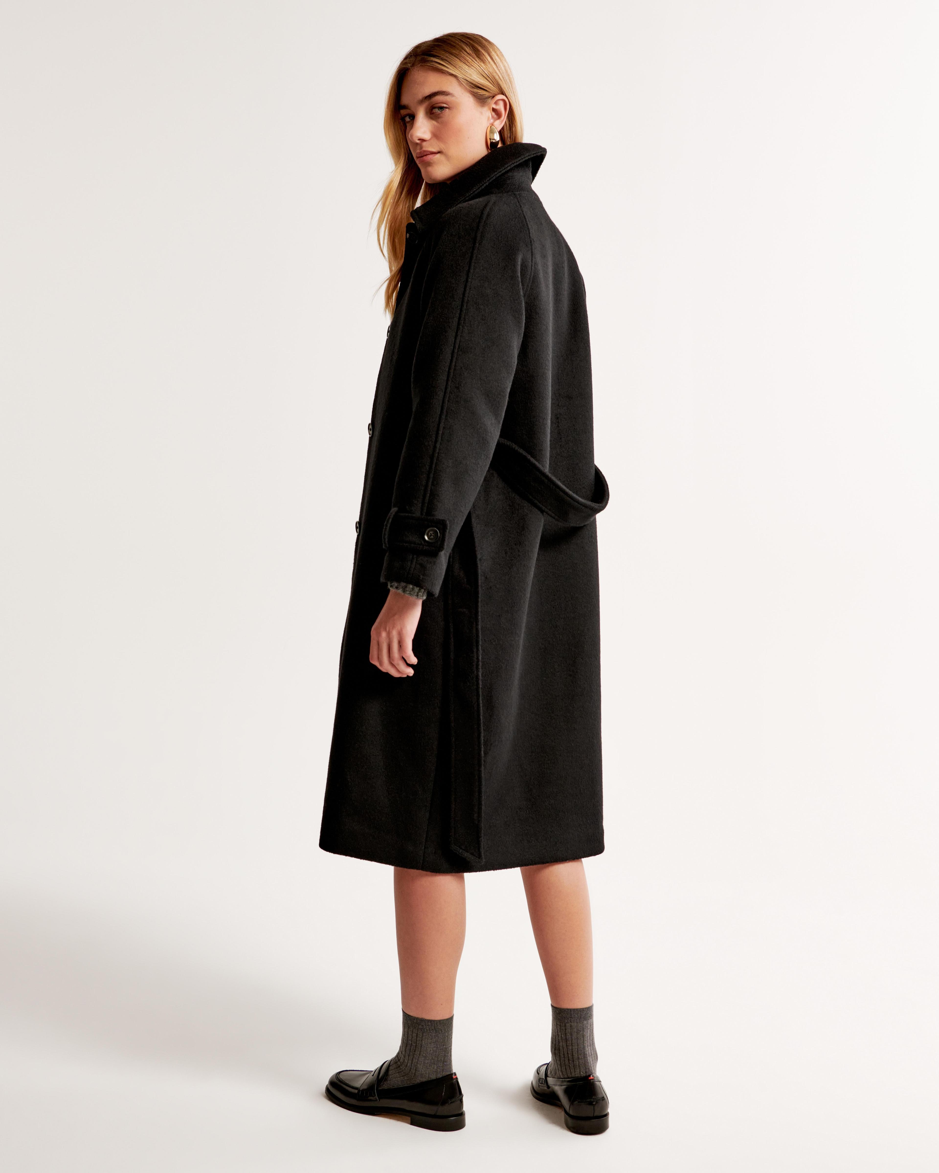 Wool-Blend Funnel Neck Coat Product Image