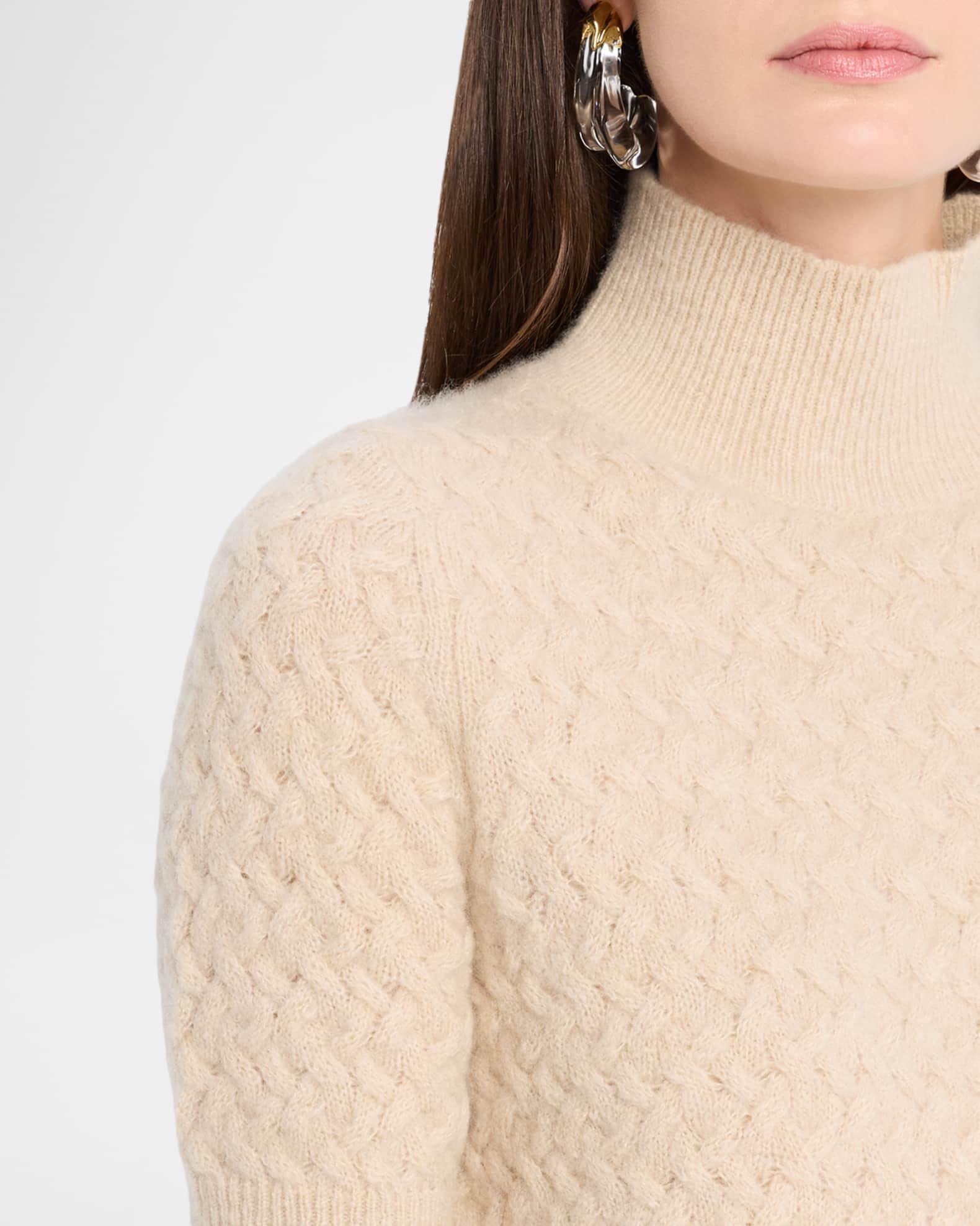 Boucle Cashmere Cable-Knit Turtleneck Product Image