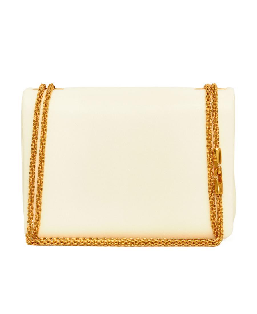 VALENTINO GARAVANI One Stud Foldover Top Shoulder Bag In White Product Image