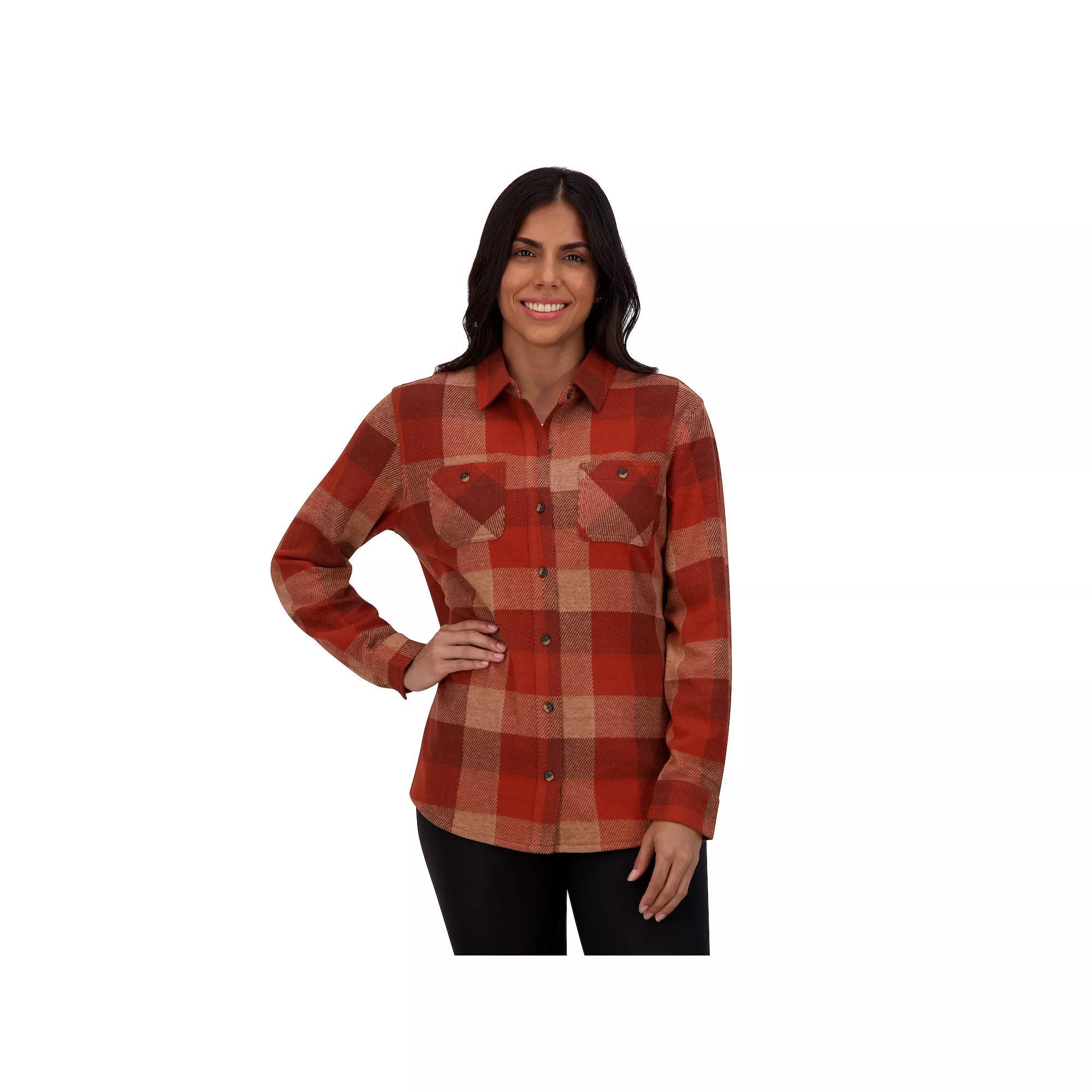 Women's ZeroXposur Billy Brushed Knit Plaid Shirt, Size: Medium, Red Scotch Product Image