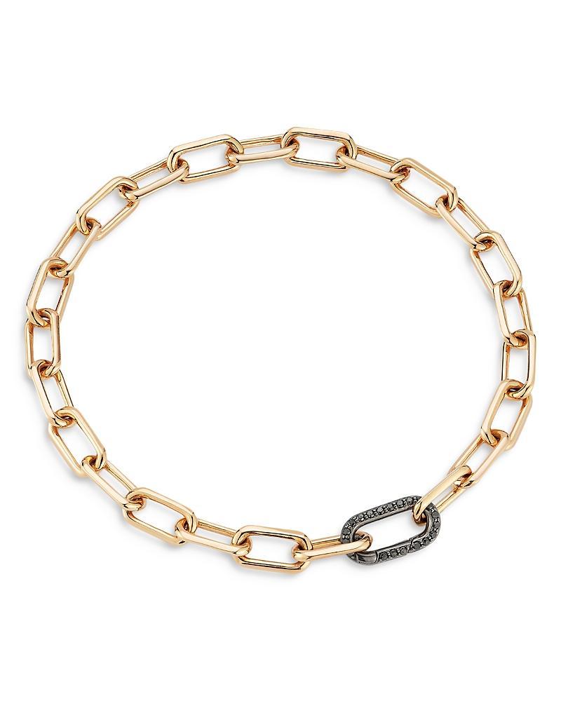 Walters Faith Mens 18K Black & Rose Gold Diamond Clasp Chain Link Bracelet Product Image