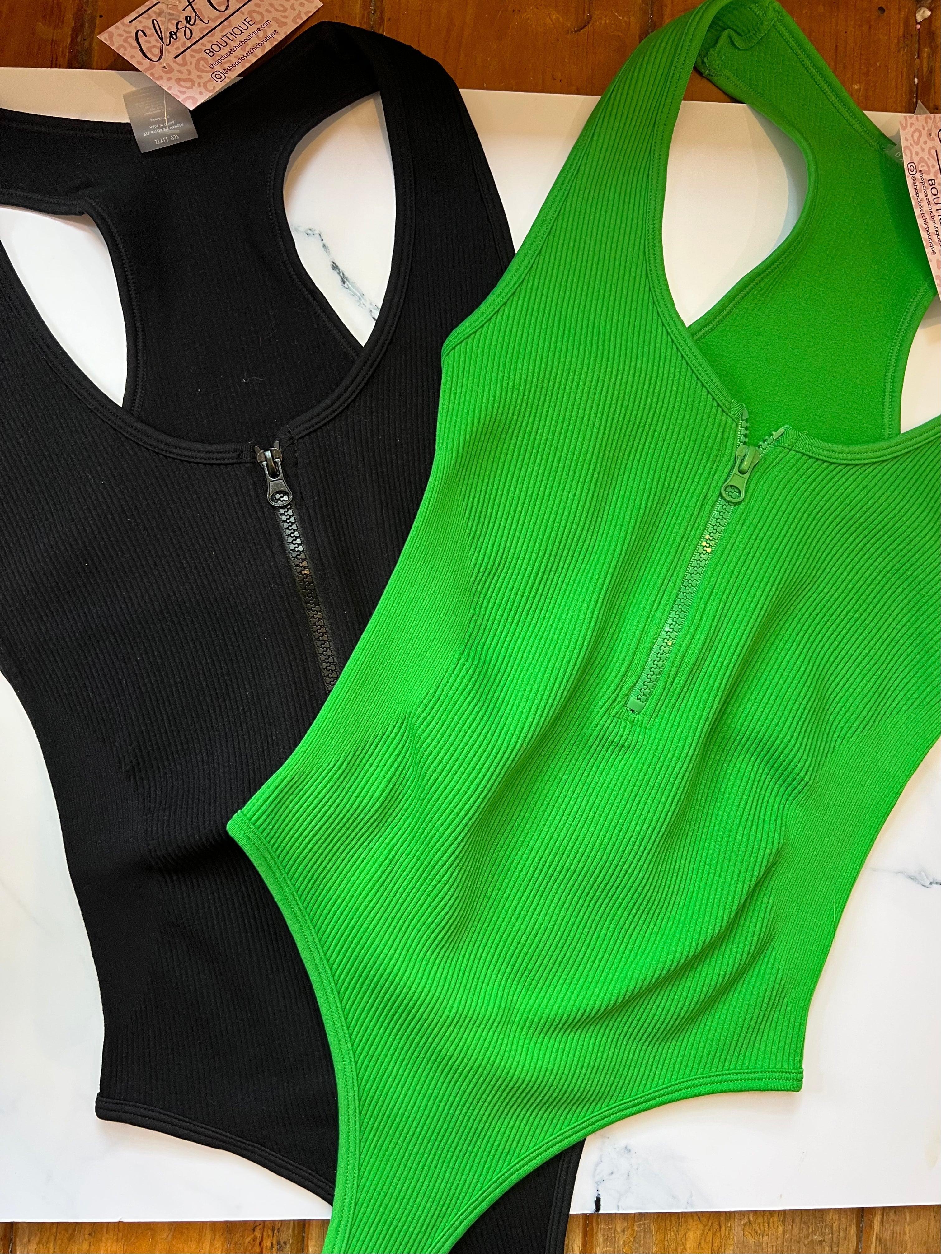 Zip Up Tank Ribbed Bodysuit Product Image