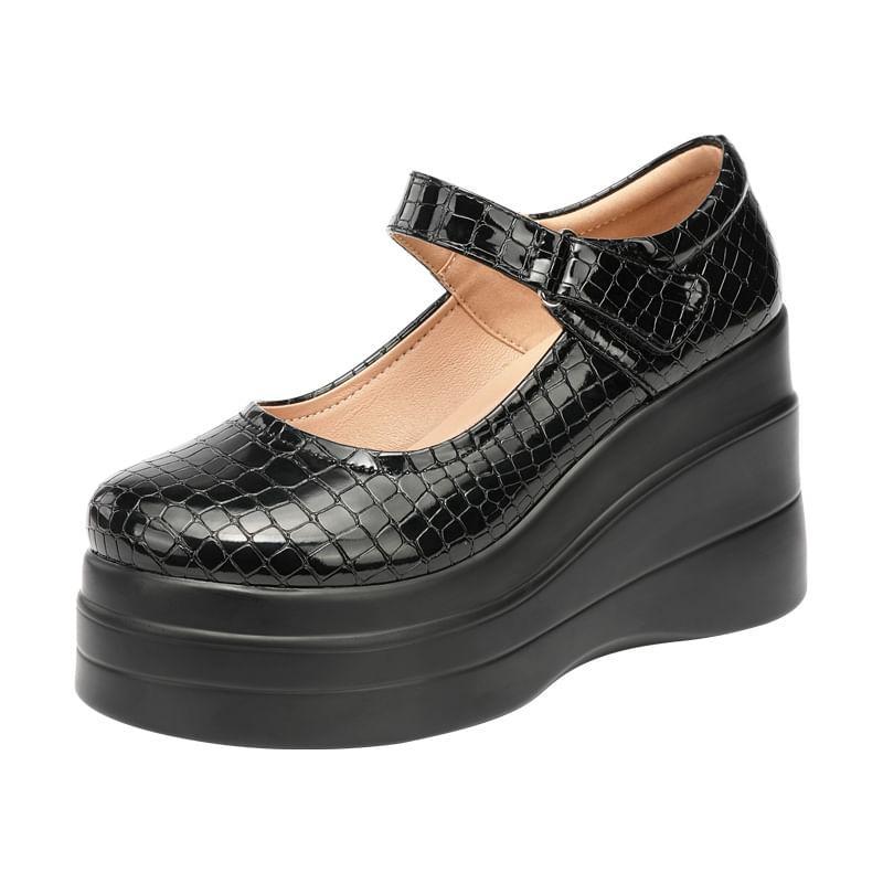 Platform Wedge Mary Jane Pumps Product Image