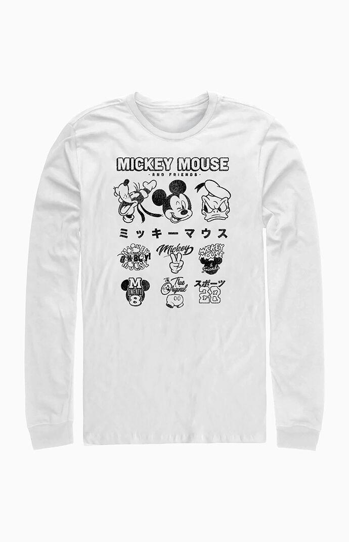 Men's Mickey Mouse Icons Long Sleeve T-Shirt Product Image