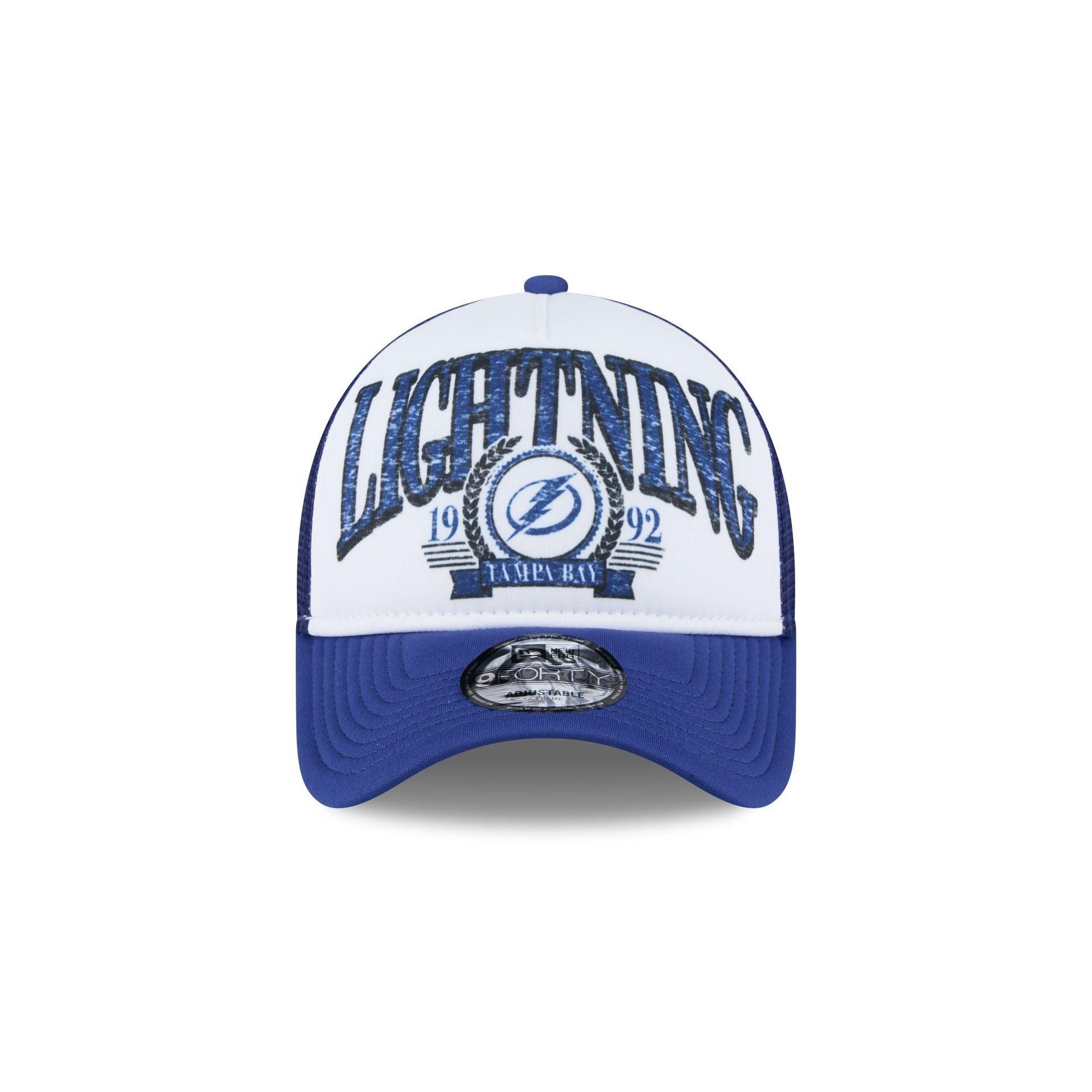 Tampa Bay Lightning Distressed 9FORTY A-Frame Trucker Hat Male Product Image