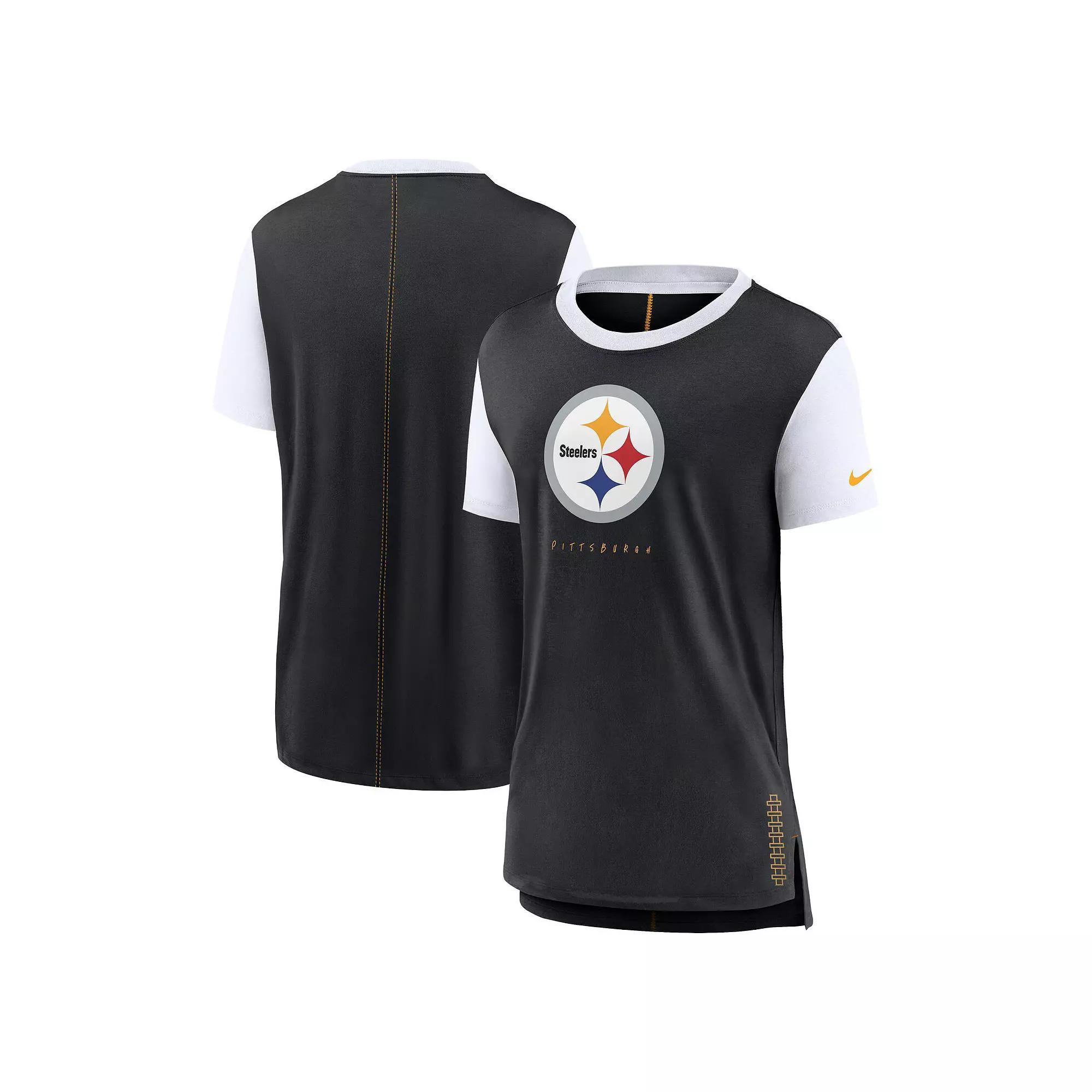 Women's Nike Black Pittsburgh Steelers Team T-Shirt, Size: Small Product Image