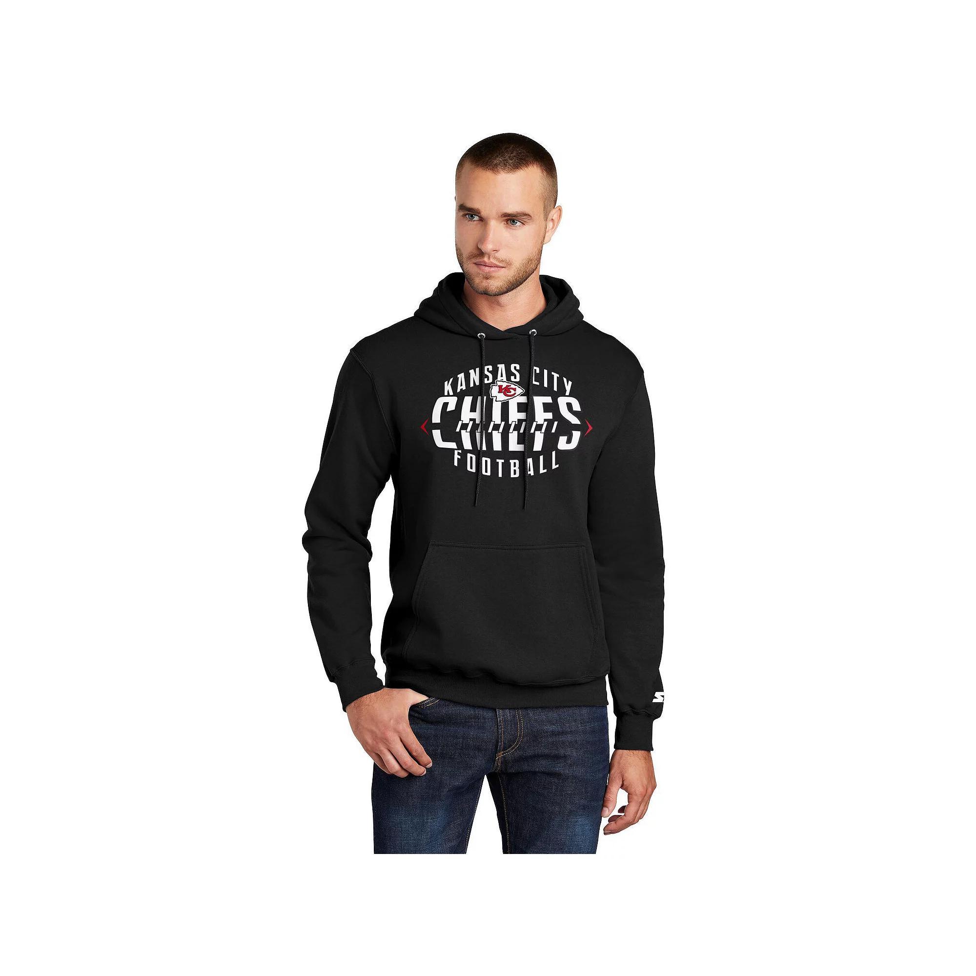 Men's Starter Black Kansas City Chiefs Football Pullover Hoodie,  Product Image