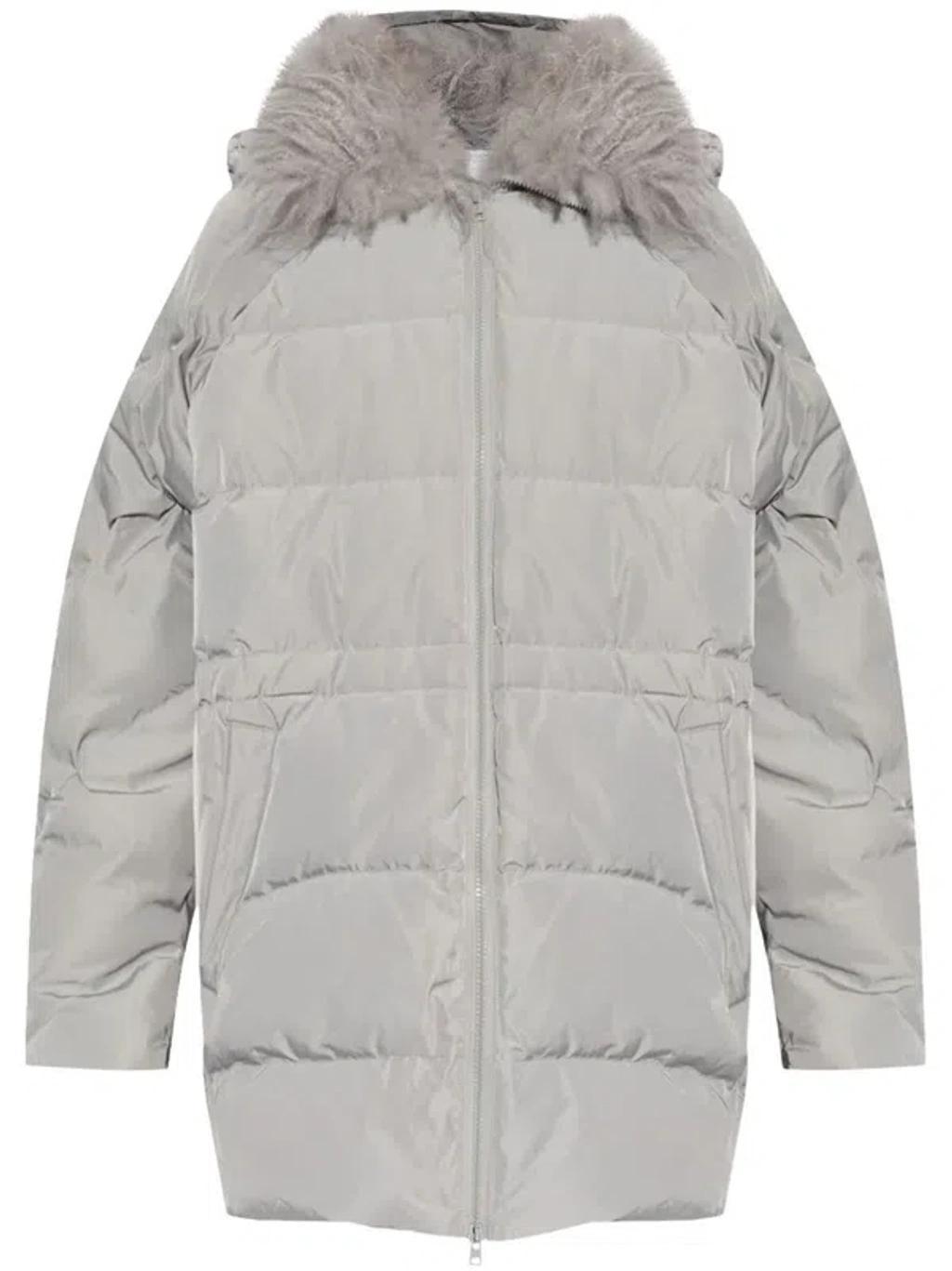 YVES SALOMON Zipped Down Jacket In Grey Product Image