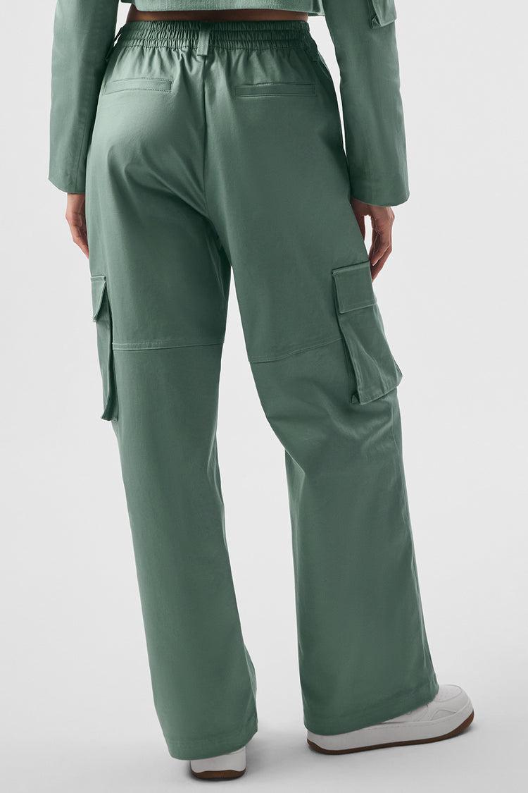 High-Waist Night Out Cargo Trouser - Botanical Green Product Image