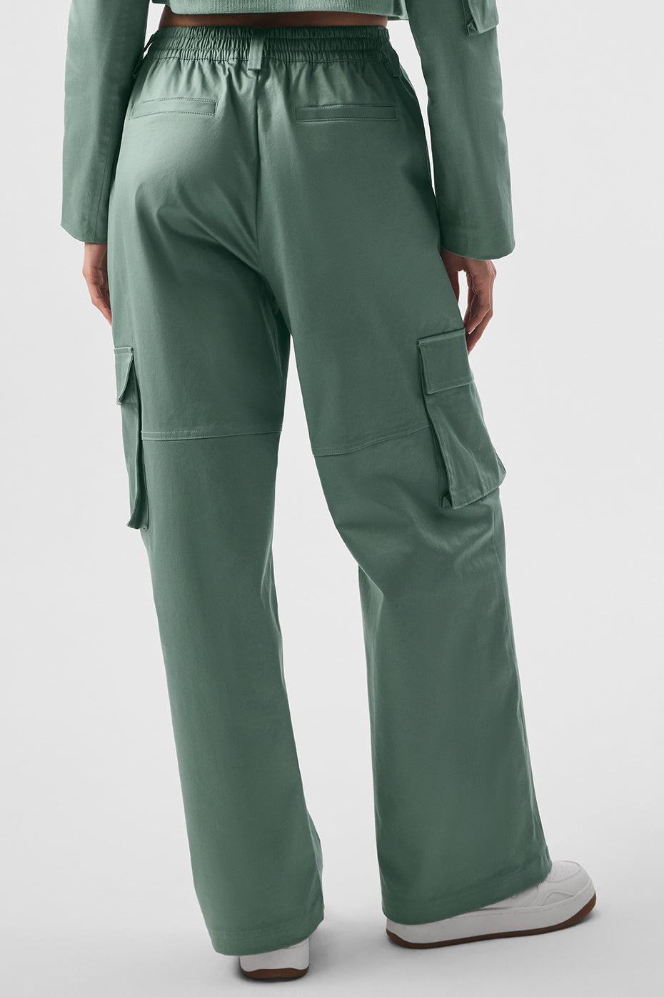 High-Waist Night Out Cargo Trouser - Botanical Green Product Image