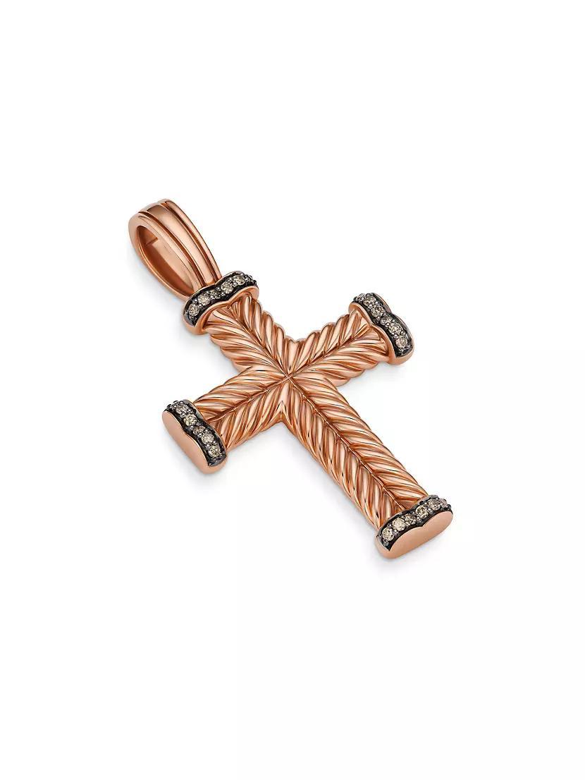 Chevron Cross Pendant in 18K Rose Gold Product Image