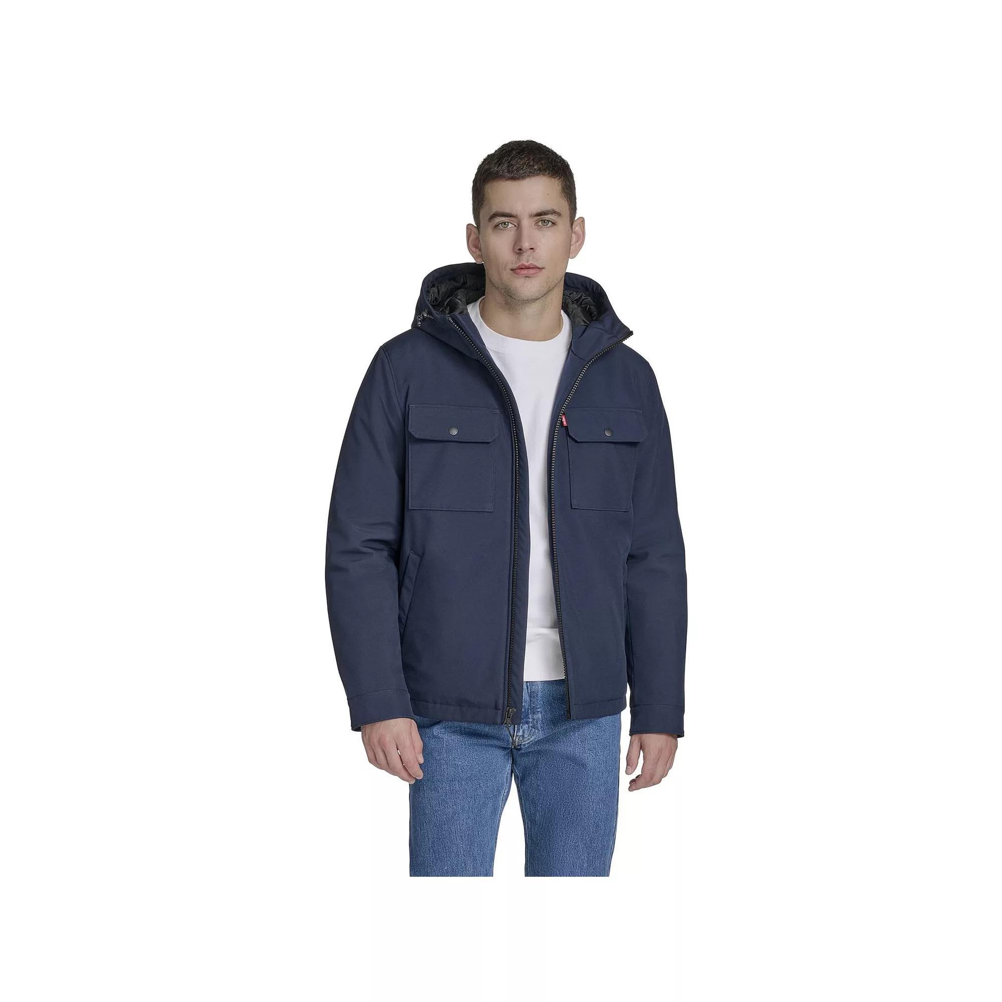Men's Levi's® Soft Shell Quilt Lined Hooded Storm Coat,  Product Image