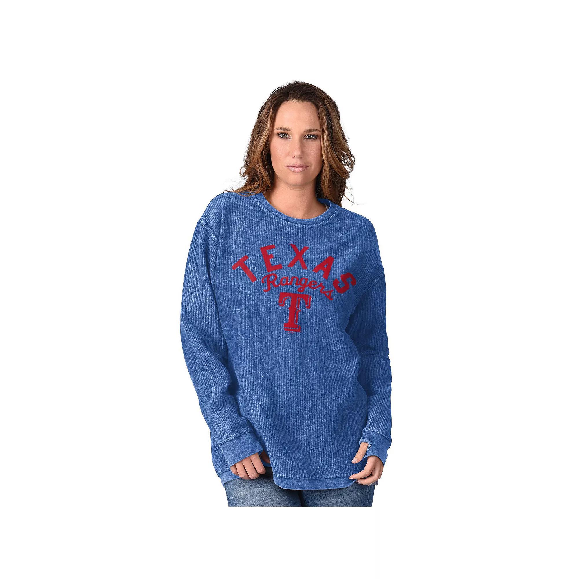 Women's G-III 4Her by Carl Banks Royal Los Angeles Dodgers Comfy Cord Pullover Sweatshirt, Size: Small, Blue Product Image