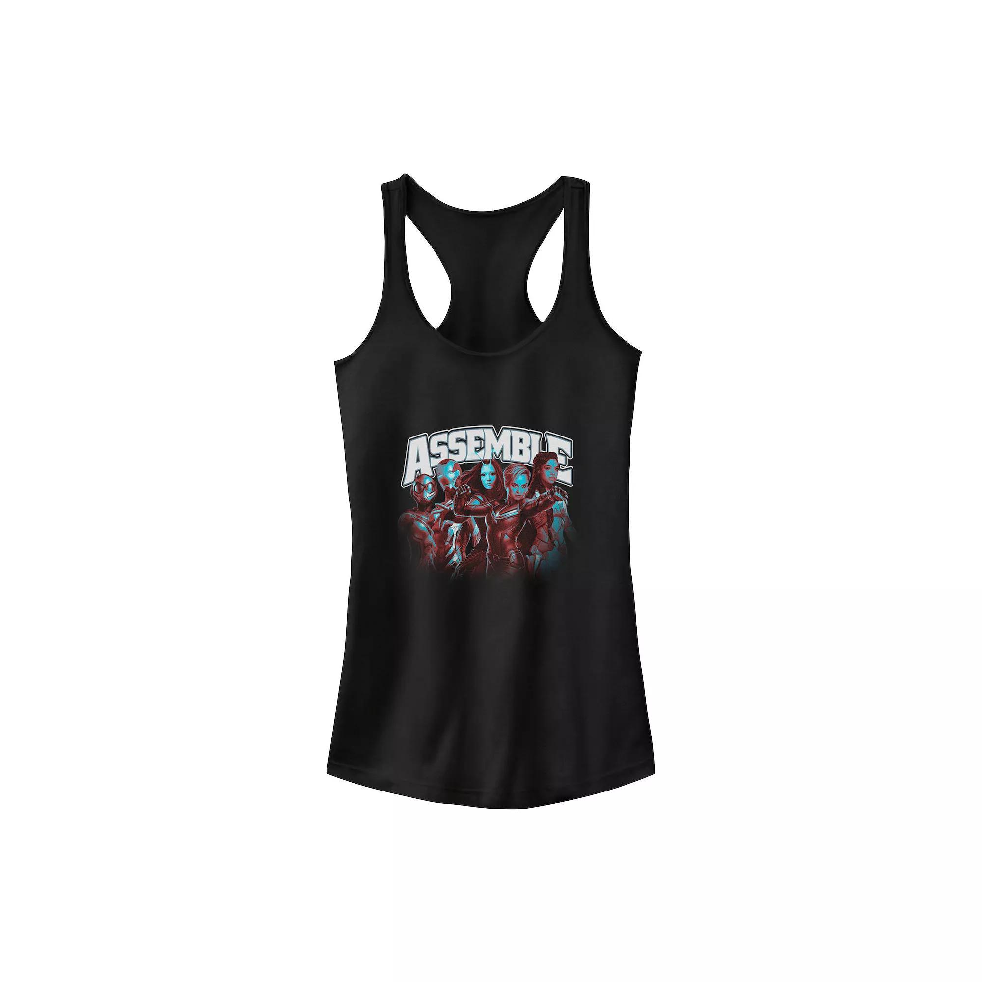 Juniors' Marvel Women Avengers "Assemble" Group Shot Tank Top, Girl's, Size: Large, Black Product Image