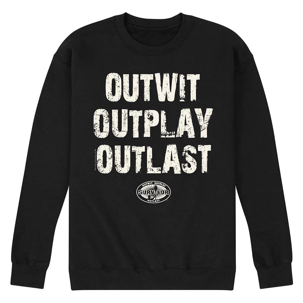 Men's Survivor Outwit Outplay Outlast Graphic Fleece, Size: Large, Black Product Image