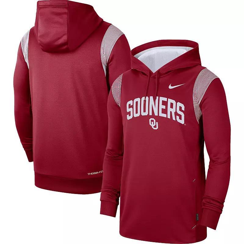 Men's Nike Crimson Oklahoma Sooners 2022 Game Day Sideline Performance Pullover Hoodie,  Product Image