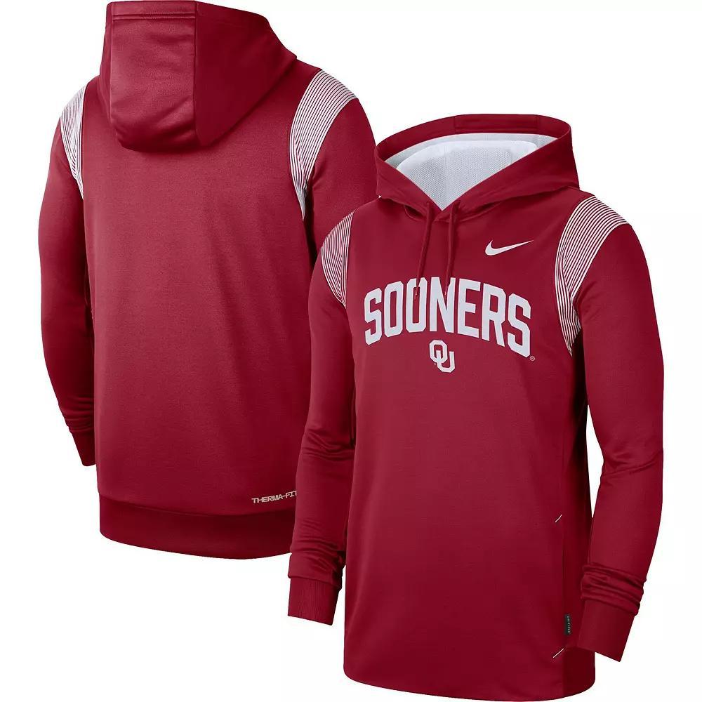 Men's Nike Crimson Oklahoma Sooners 2022 Game Day Sideline Performance Pullover Hoodie,  Product Image