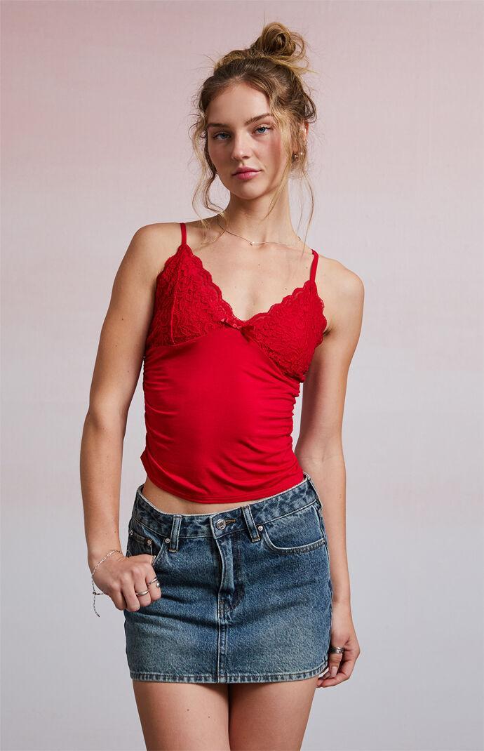 Eve Lace Trim Tank Top Product Image