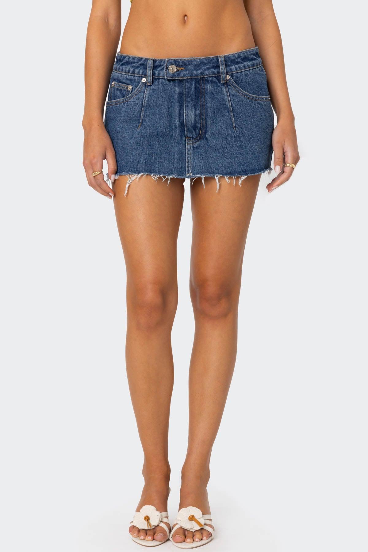 Clementine Low Rise Denim Micro Skort Product Image