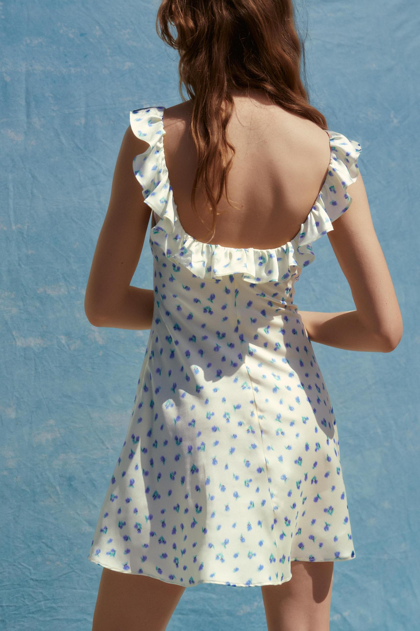 PRINTED SATIN DRESS Product Image