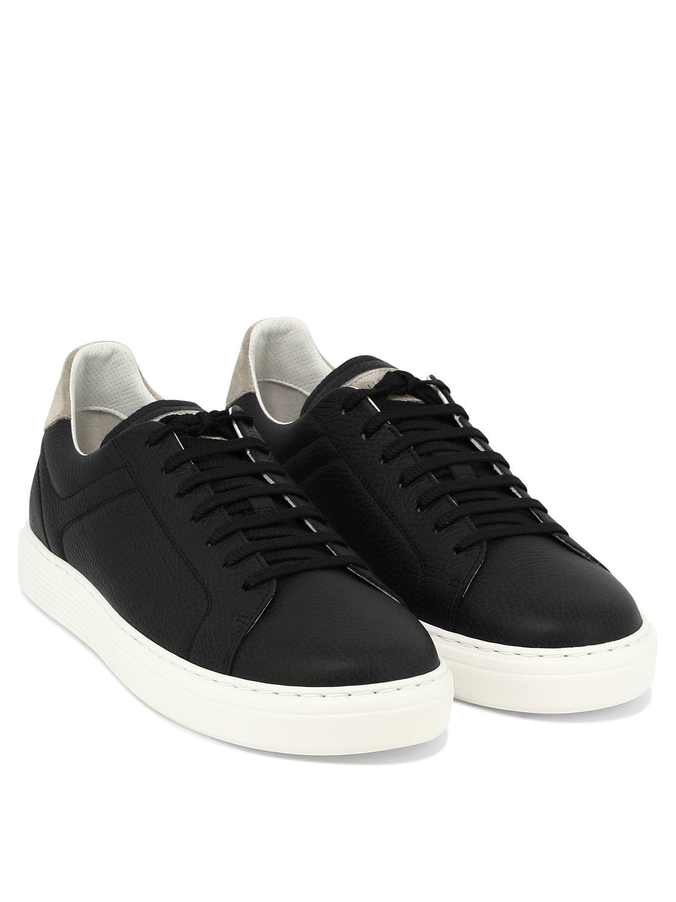 BRUNELLO CUCINELLI Grained Calfskin Sneakers Sneakers & Slip-on Black Product Image