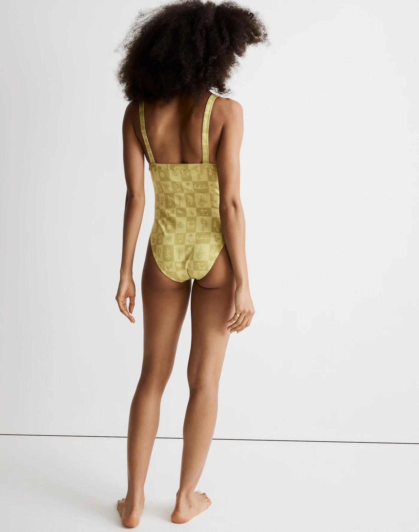 Square-Neck One-Piece Swimsuit Product Image