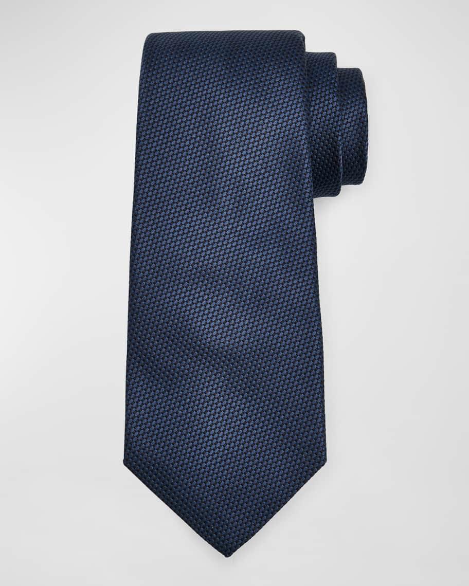 Mens Textured Solid Tie, Navy Product Image