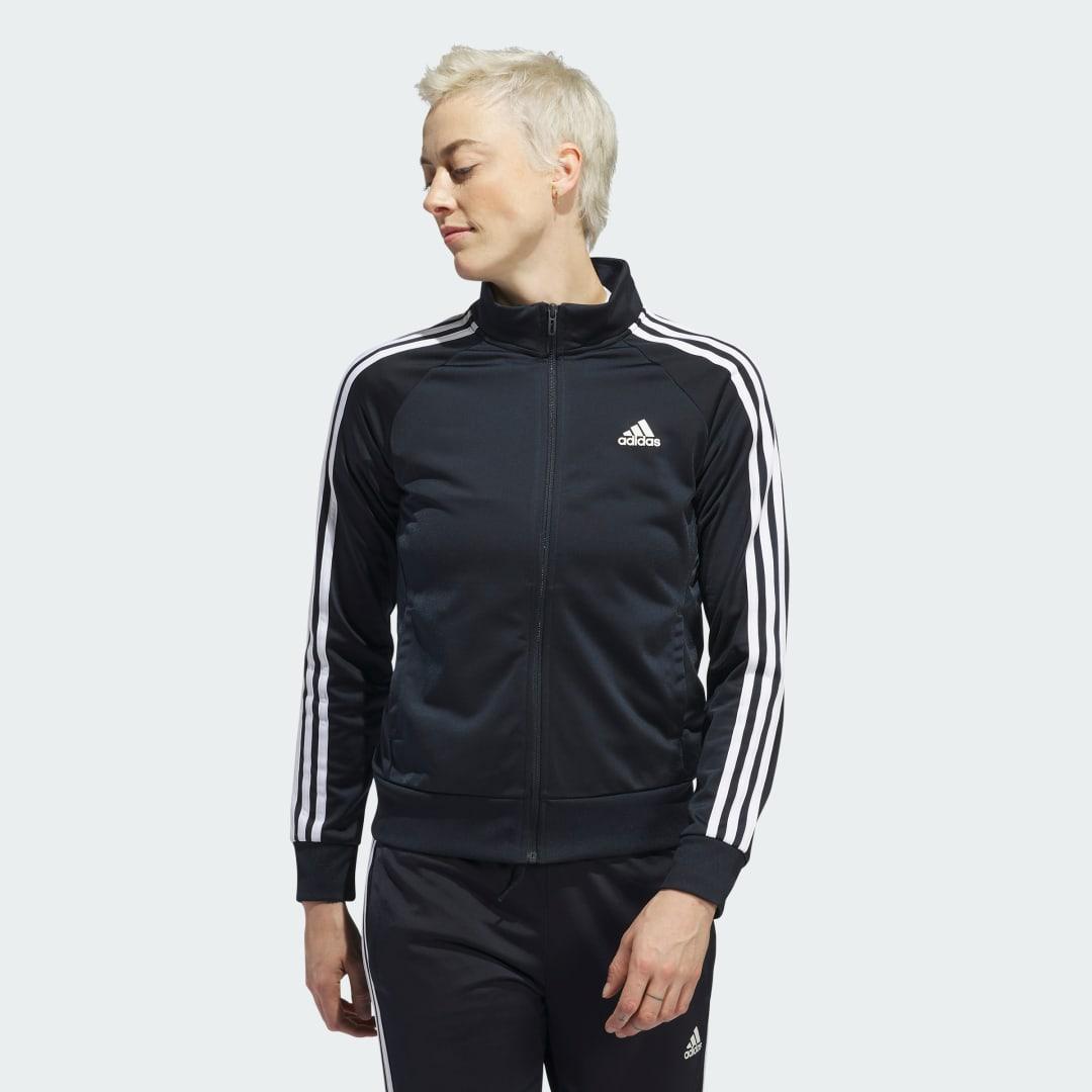 adidas Primegreen Essentials Warm-Up Slim 3-Stripes Track Jacket Legend Ink S Womens Product Image